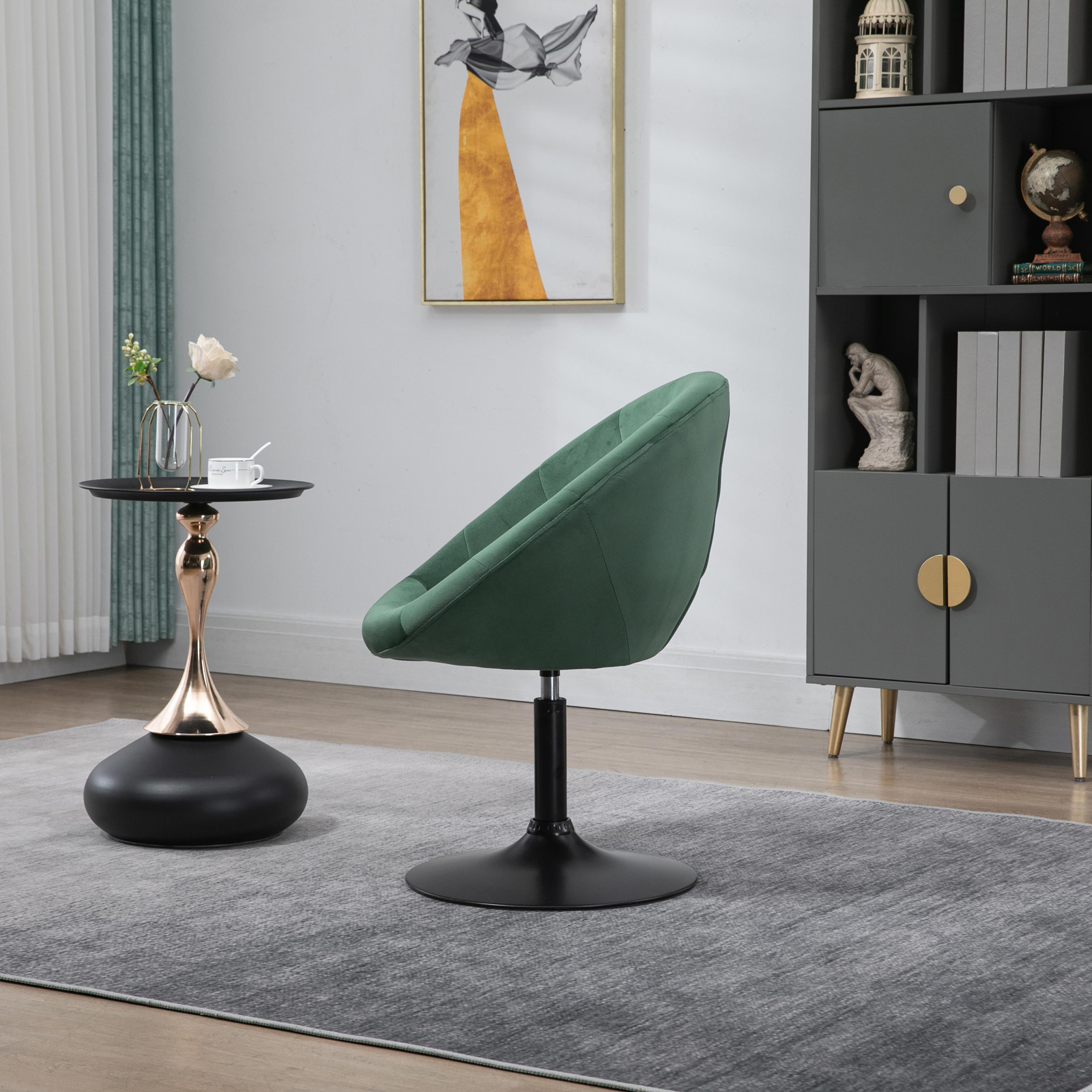B-Ware SVITA HAVANNA Club-Sessel Lounge Barhocker Drehsessel Samt Dunkelgrün