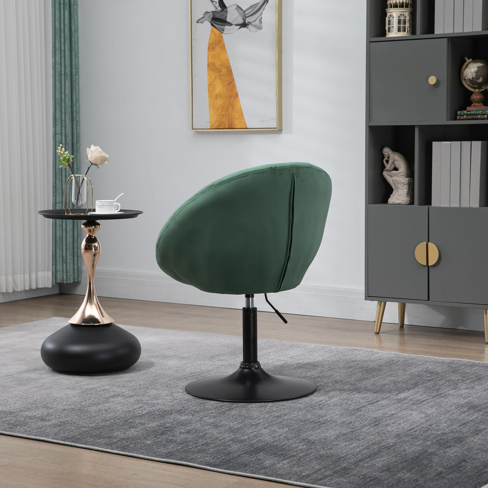 B-Ware SVITA HAVANNA Club-Sessel Lounge Barhocker Drehsessel Samt Dunkelgrün