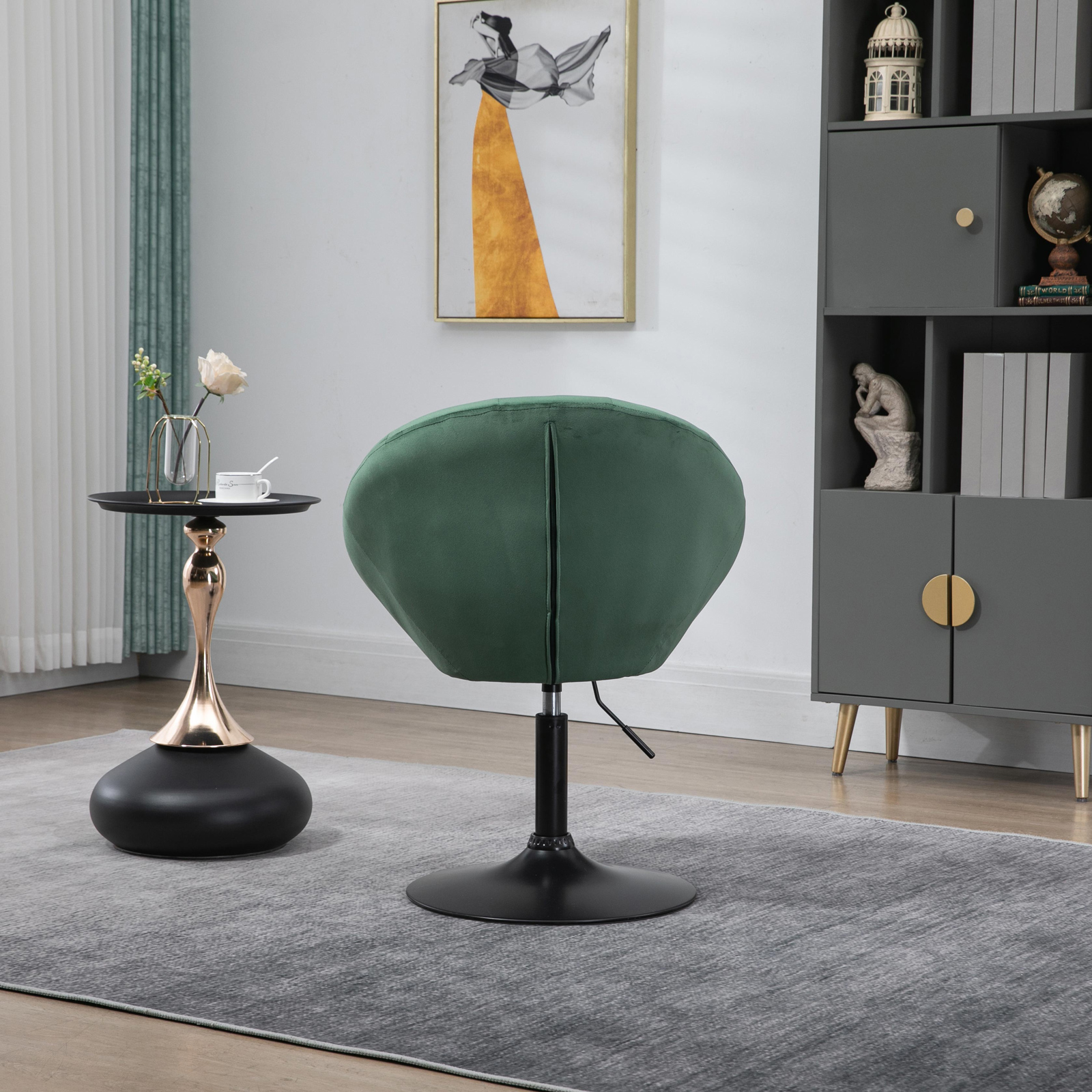 B-Ware SVITA HAVANNA Club-Sessel Lounge Barhocker Drehsessel Samt Dunkelgrün