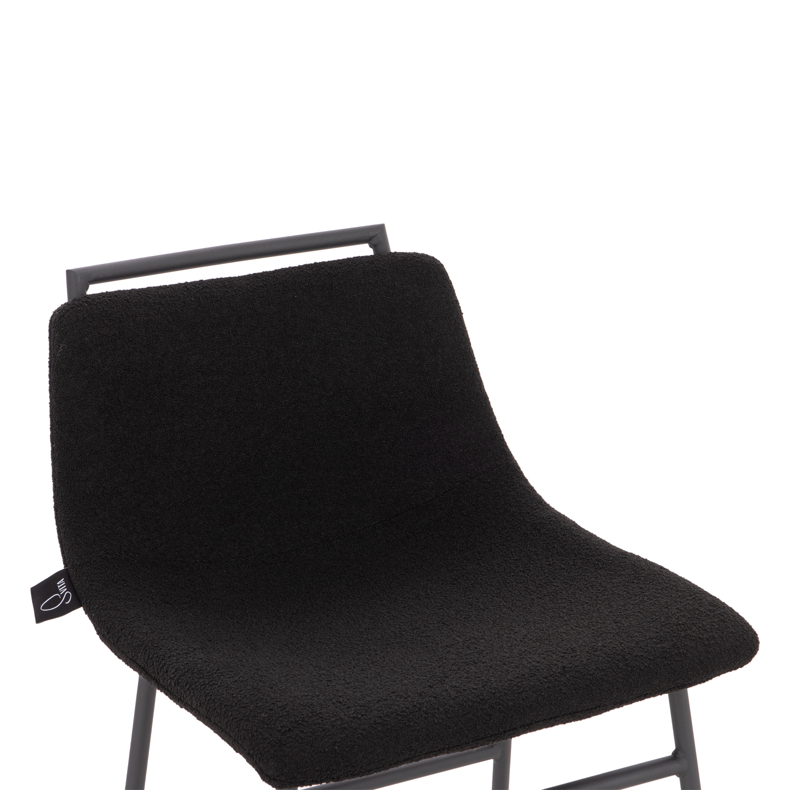 B-Ware 2er Set CAMILLE Barhocker Barstuhl Bar Tresenstuhl Küche Boucle Schwarz