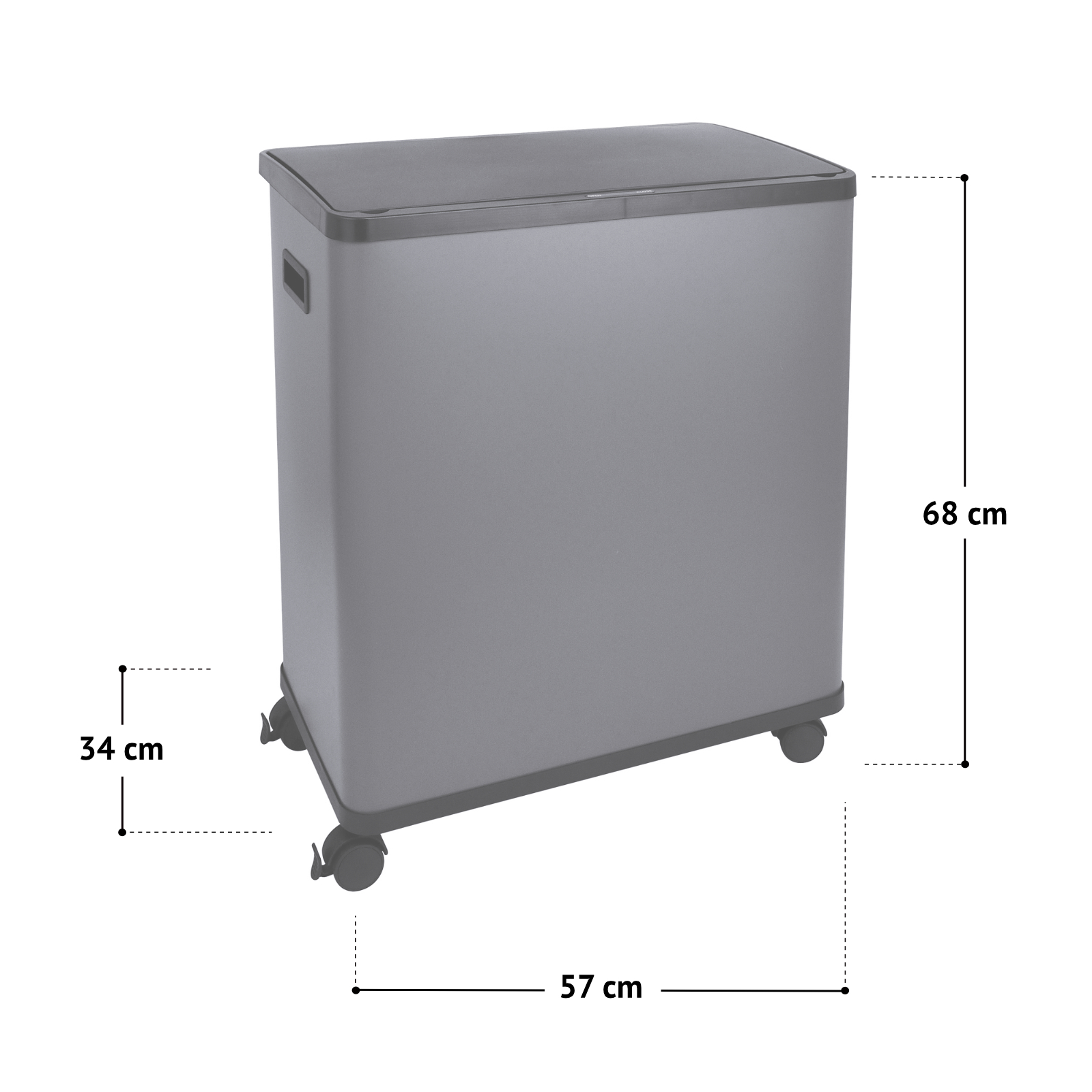 SVITA SR2X30 Sensormülleimer Abfalleimer 2fach 60l Inneneimer Räder Schwarz