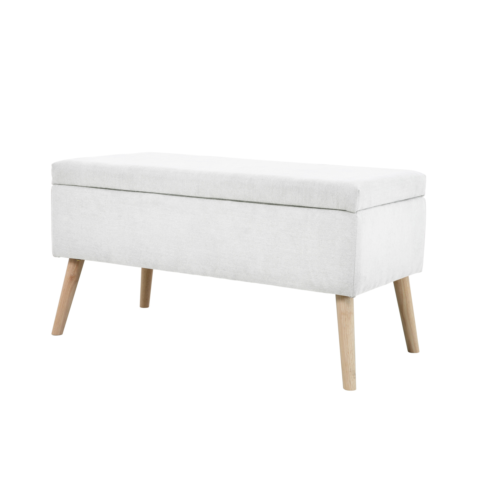 B-Ware SVITA DAISY Gepolsterter Hocker mit Stauraum Sitzbank Ottomane Stoff Weiß