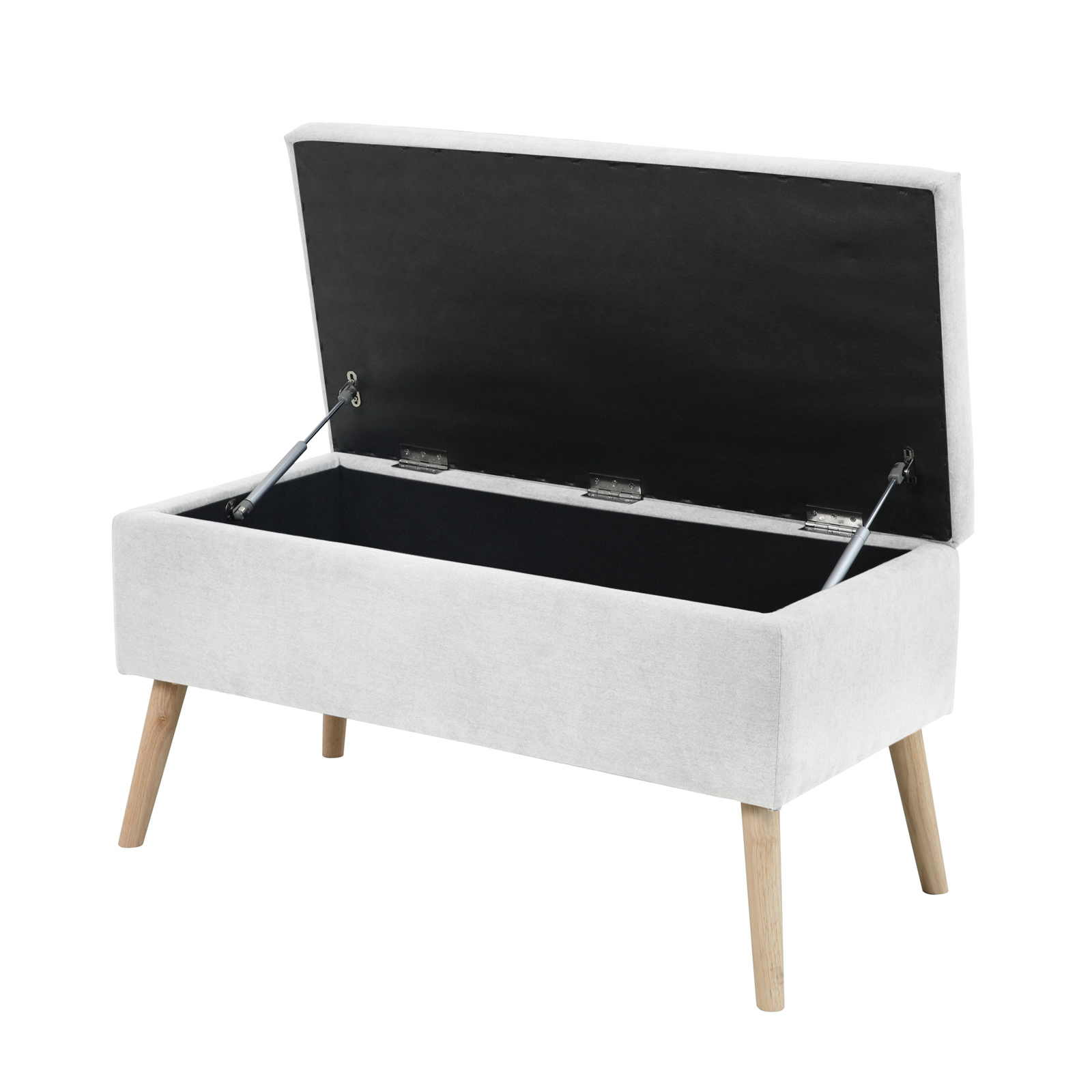 B-Ware SVITA DAISY Gepolsterter Hocker mit Stauraum Sitzbank Ottomane Stoff Weiß