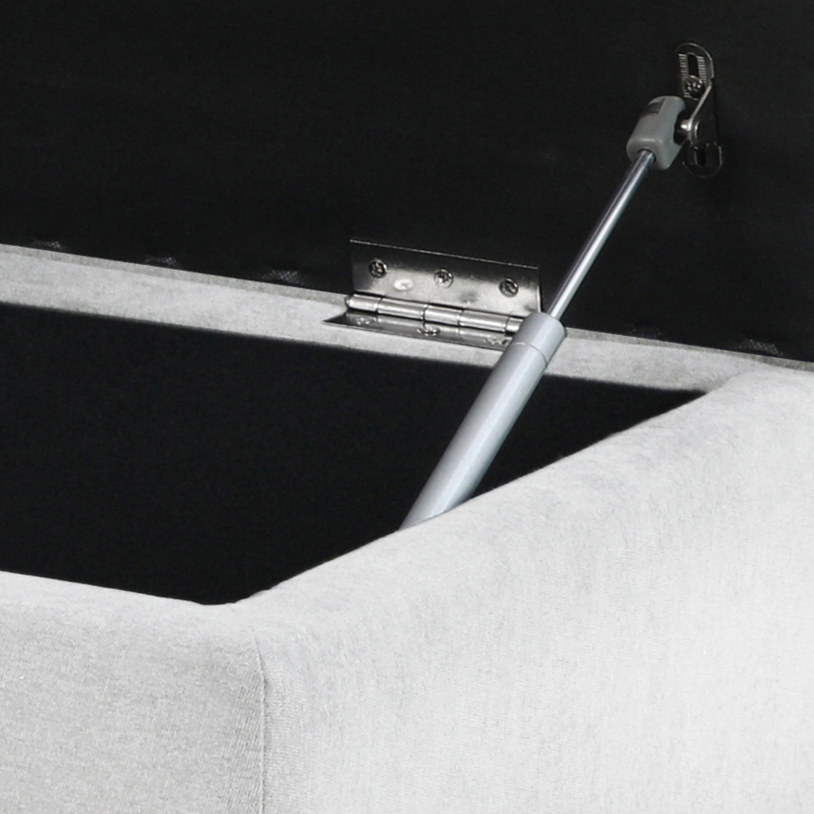 B-Ware SVITA DAISY Gepolsterter Hocker mit Stauraum Sitzbank Ottomane Stoff Weiß