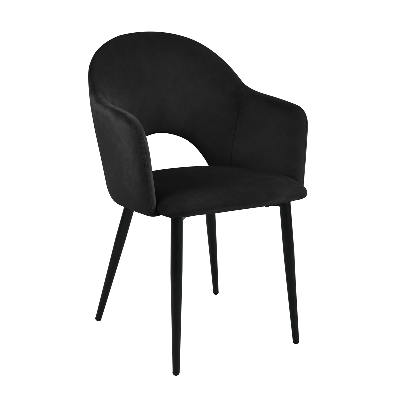 B-Ware SVITA HAILEY 2er Set Esszimmerstühle Küchen-Sessel Metall Samt Schwarz