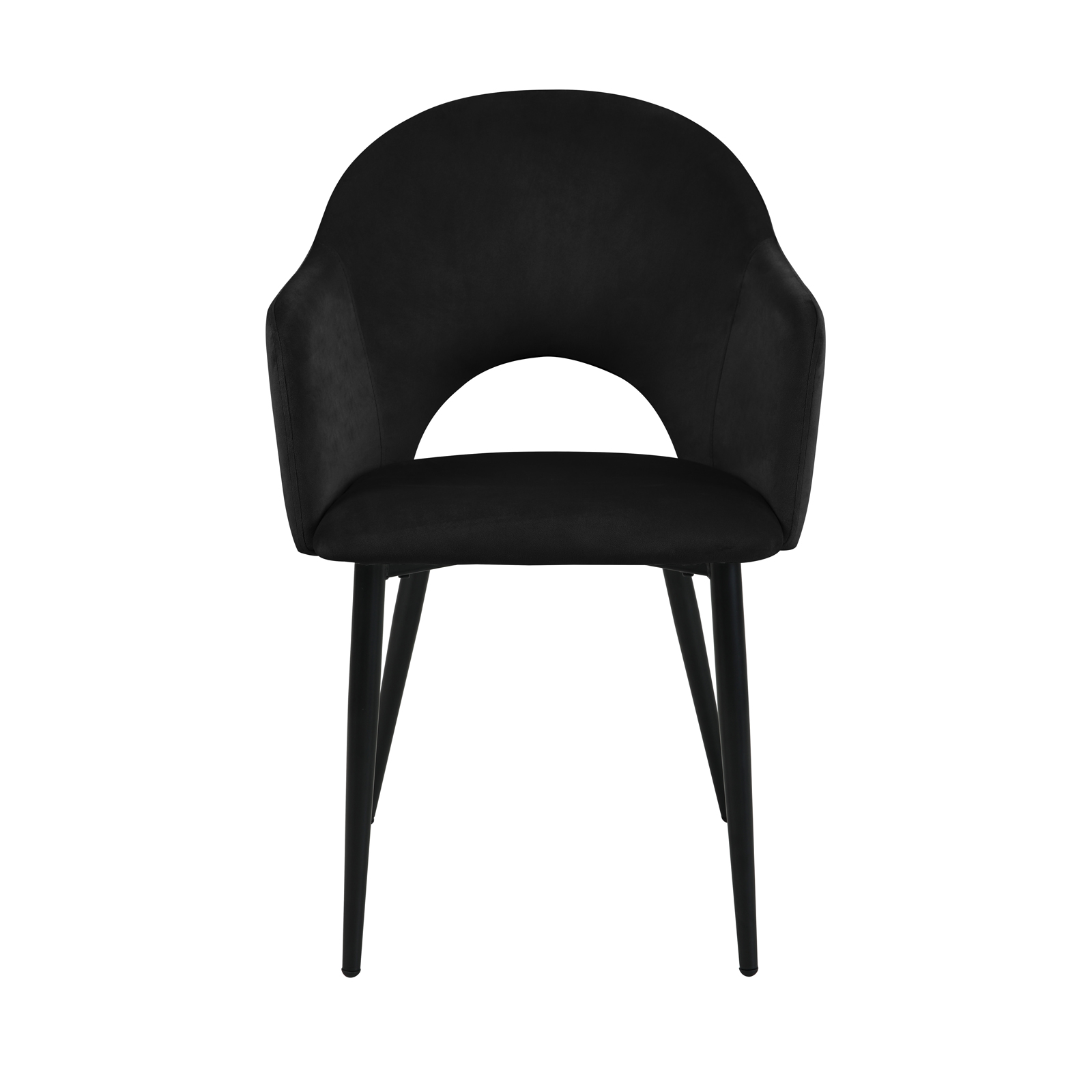 B-Ware SVITA HAILEY 2er Set Esszimmerstühle Küchen-Sessel Metall Samt Schwarz