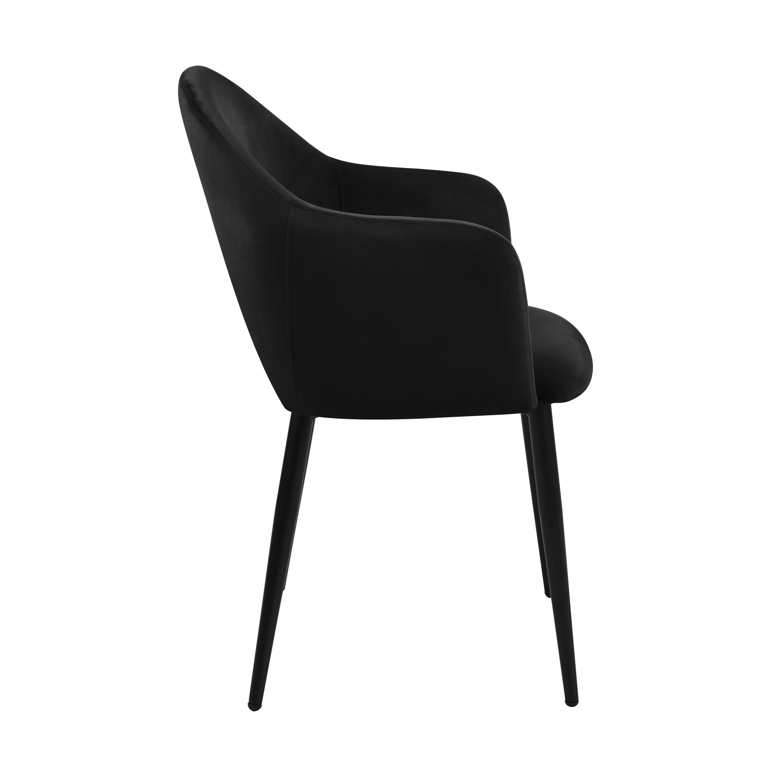 B-Ware SVITA HAILEY 2er Set Esszimmerstühle Küchen-Sessel Metall Samt Schwarz