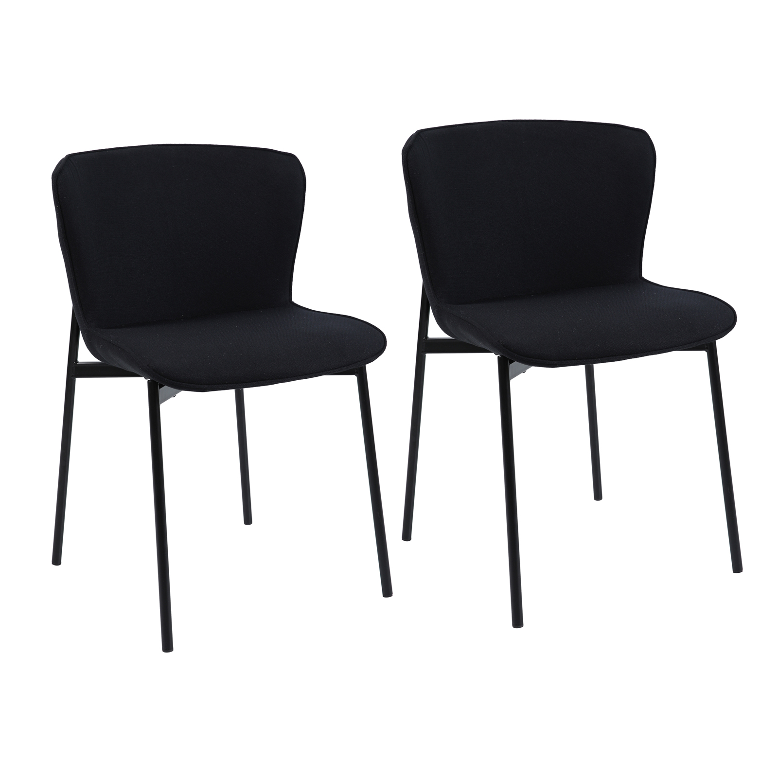 SVITA MARY 2er Set Esszimmerstuhl Polsterstuhl Wohnzimmerstuhl Stoff Schwarz