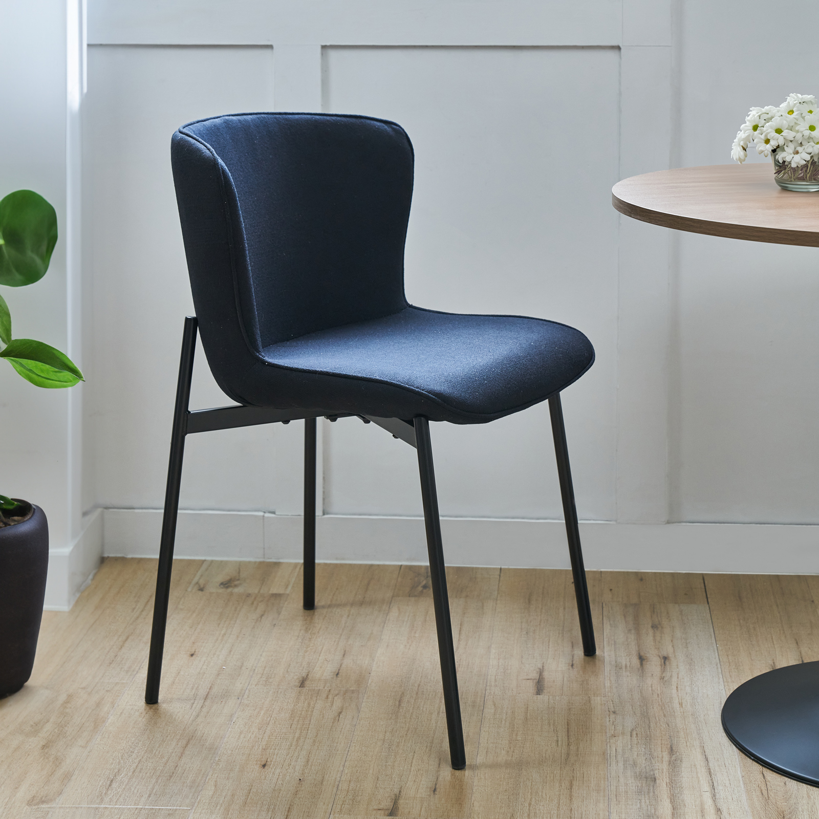 SVITA MARY 2er Set Esszimmerstuhl Polsterstuhl Wohnzimmerstuhl Stoff Schwarz