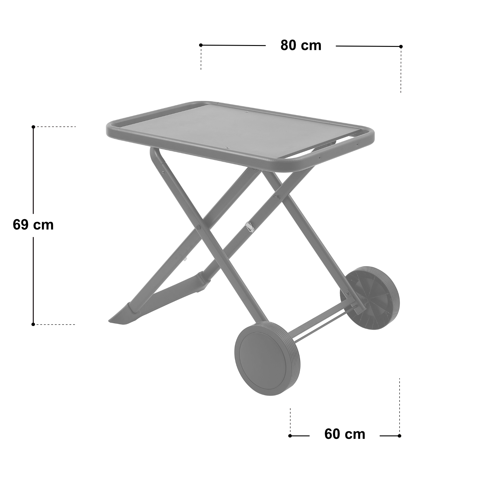 TAINO Grillwagen klappbar mit Rollen Schwarz