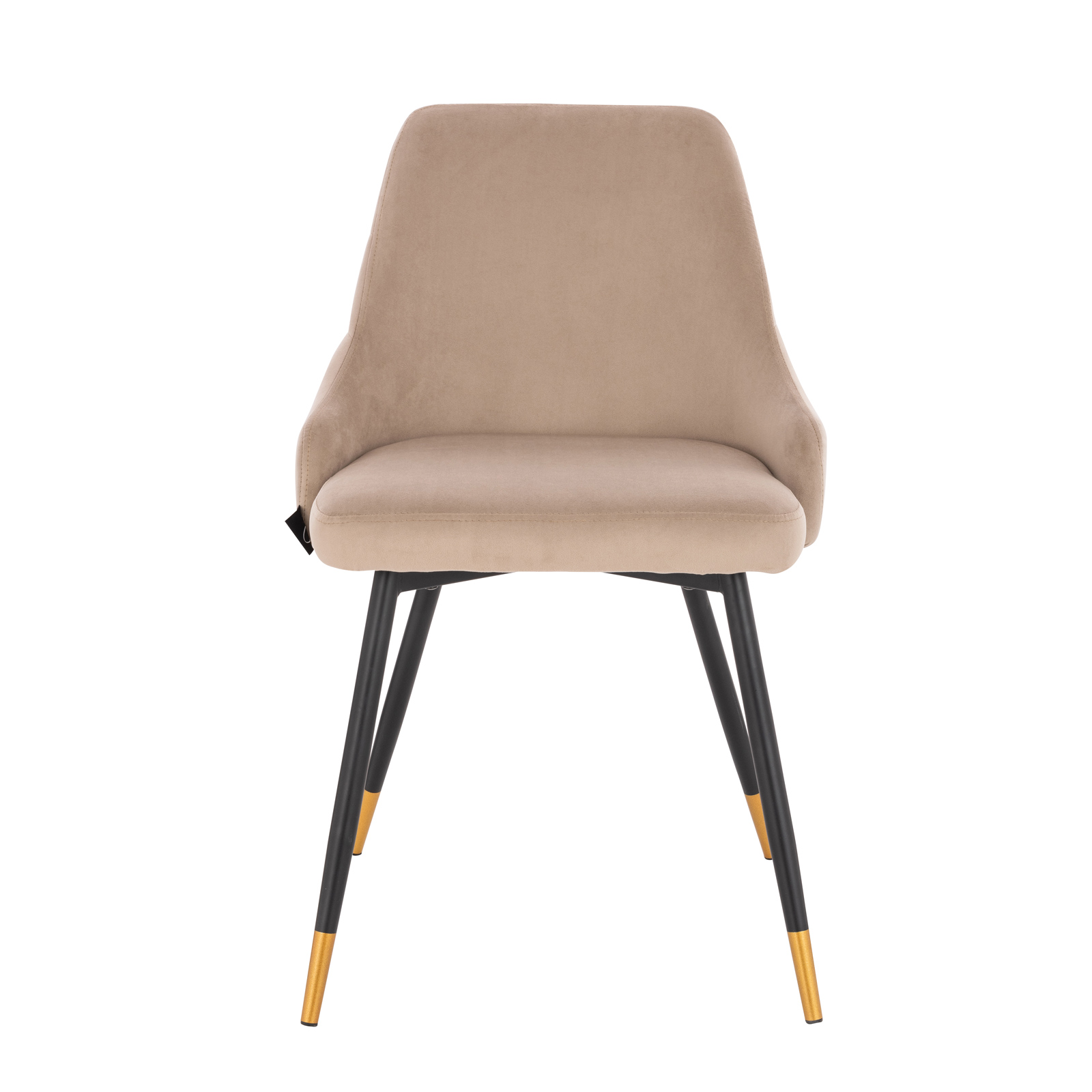 B-Ware SVITA ALICE 2er Set Esszimmerstühle Polsterstuhl Lehne Samt Taupe Gold