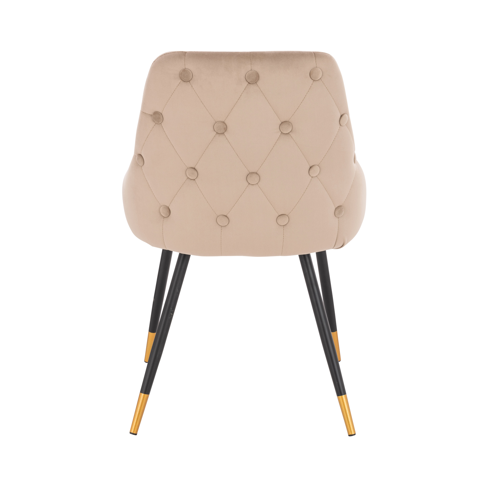 B-Ware SVITA ALICE 2er Set Esszimmerstühle Polsterstuhl Lehne Samt Taupe Gold