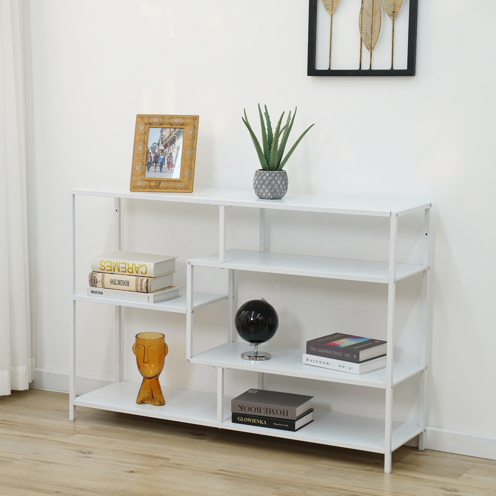 B-Ware SVITA CASTO Regal Bücherregal Industrial Design Schmal Metall Weiß