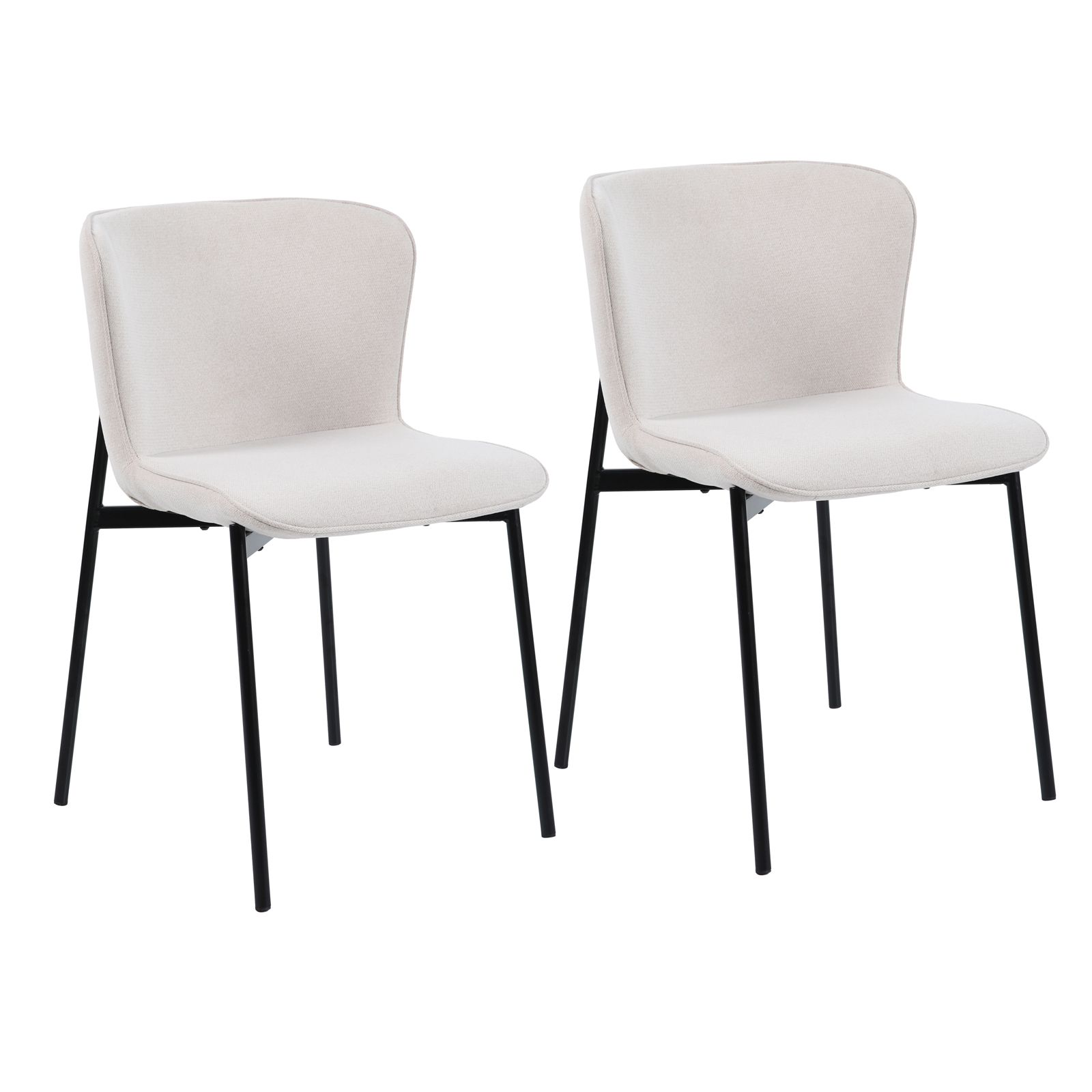 B-Ware SVITA MARY 2er Set Esszimmerstuhl Polsterstuhl Küchenstuhl Beige-Schwarz