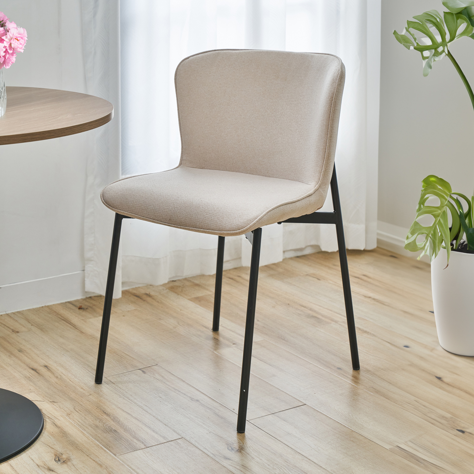 B-Ware SVITA MARY 2er Set Esszimmerstuhl Polsterstuhl Küchenstuhl Beige-Schwarz