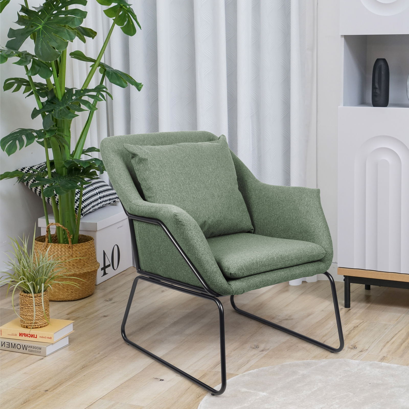 B-Ware SVITA JOSIE Sessel gepolstert Beistellsessel Couch Relaxsessel Stoff Grün