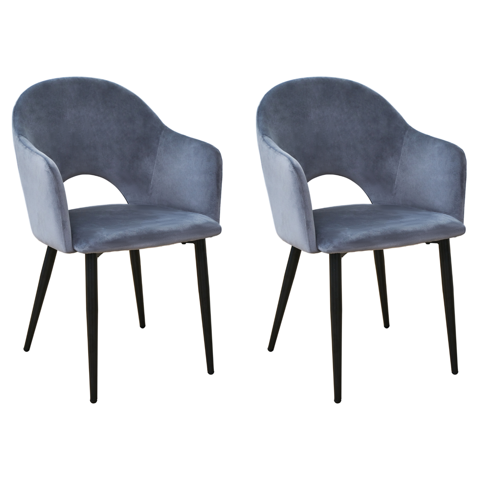 B-Ware SVITA HAILEY 2er Set Esszimmerstühle Küche Sessel Polster Samt Dunkelgrün