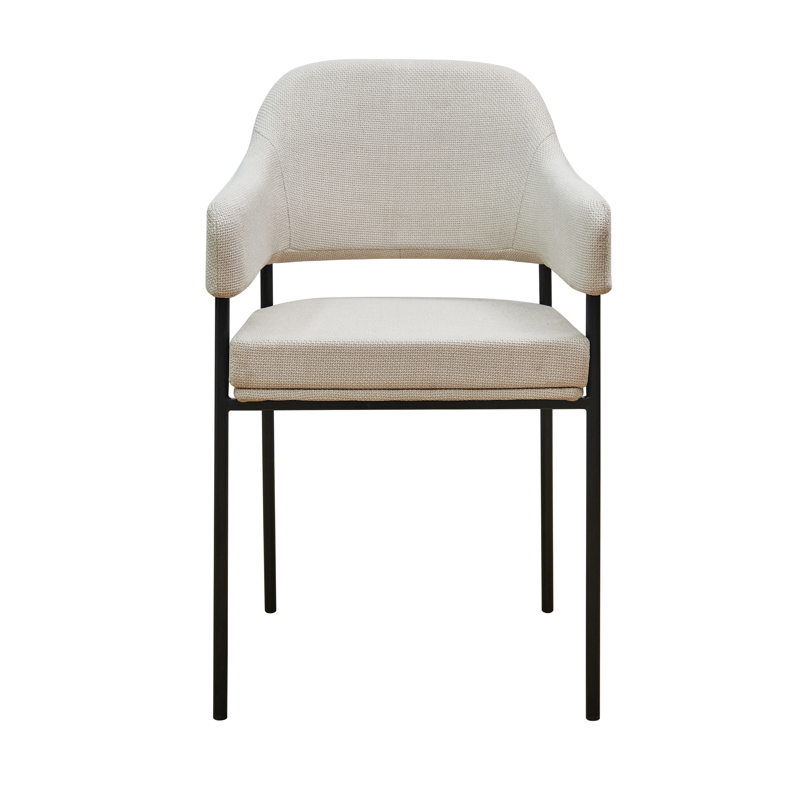 B-Ware SVITA SCARLETT 2er Set Esszimmerstühle Armlehnen Polster-Stuhl Stoff Weiß