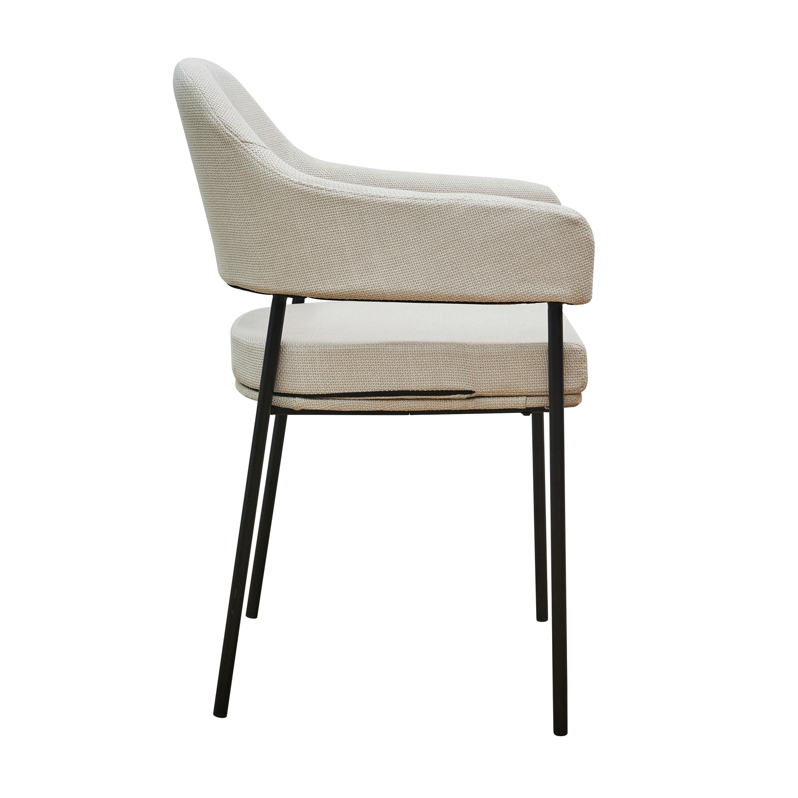 B-Ware SVITA SCARLETT 2er Set Esszimmerstühle Armlehnen Polster-Stuhl Stoff Weiß