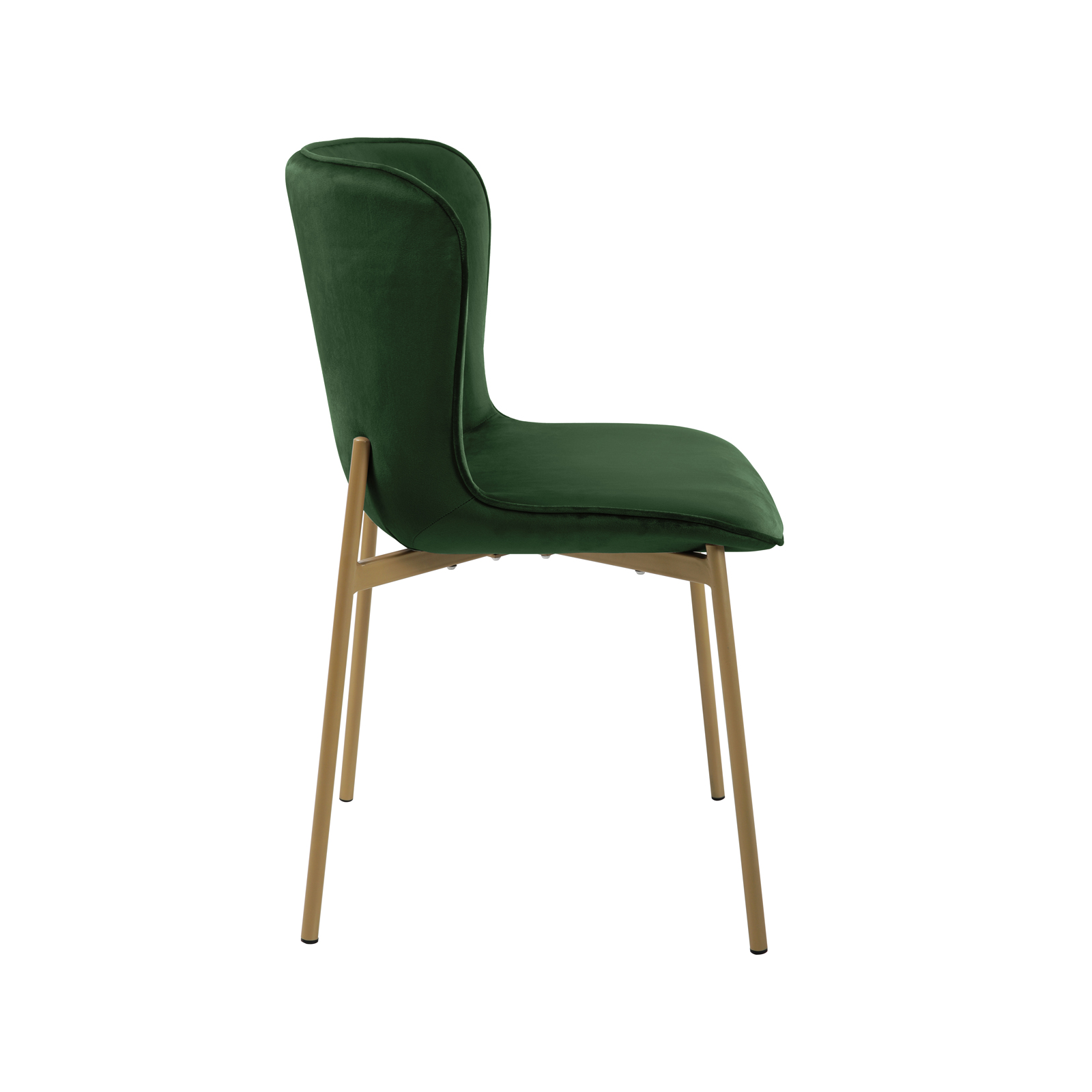 B-Ware SVITA MARY 2er Set Esszimmerstuhl ohne Armlehnen Polster Dunkelgrün-Gold