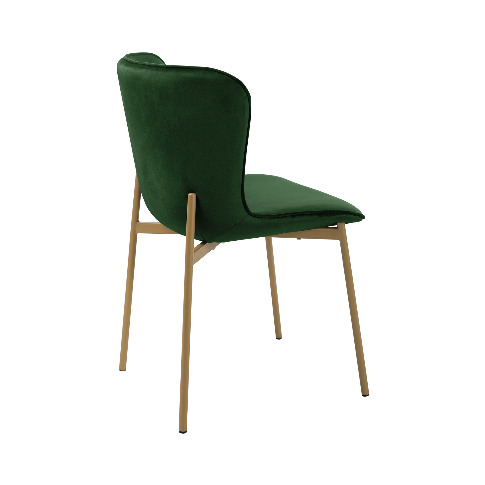 B-Ware SVITA MARY 2er Set Esszimmerstuhl ohne Armlehnen Polster Dunkelgrün-Gold