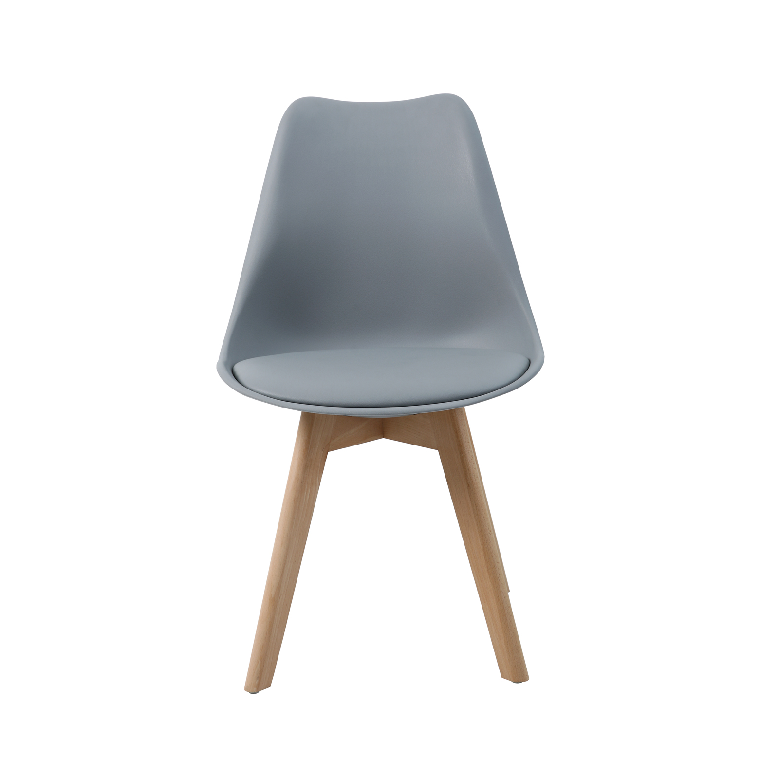 B-Ware SVITA MATS 2er Set Esszimmerstuhl Küchenstühle Holz Kunstleder Grau-Braun