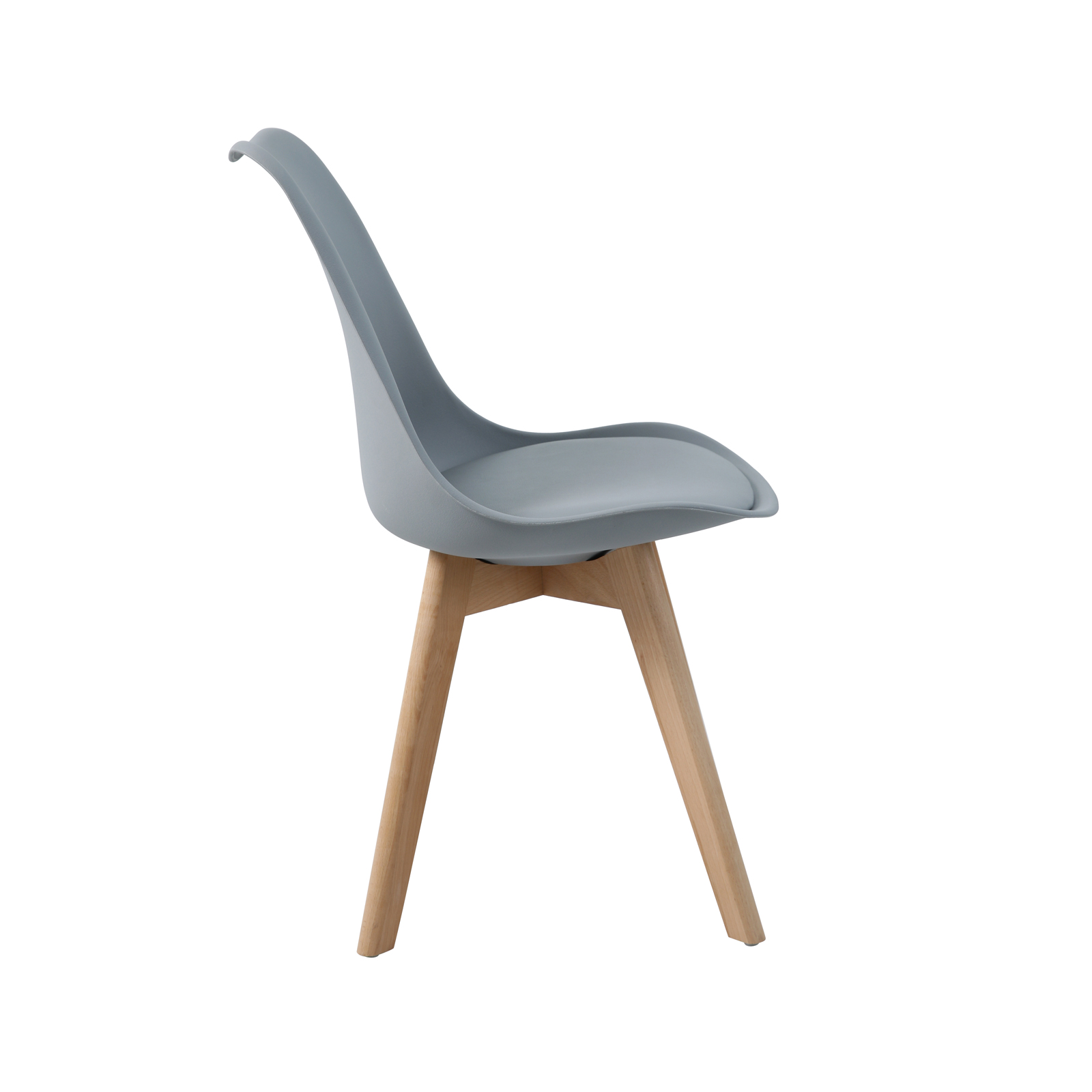 B-Ware SVITA MATS 2er Set Esszimmerstuhl Küchenstühle Holz Kunstleder Grau-Braun