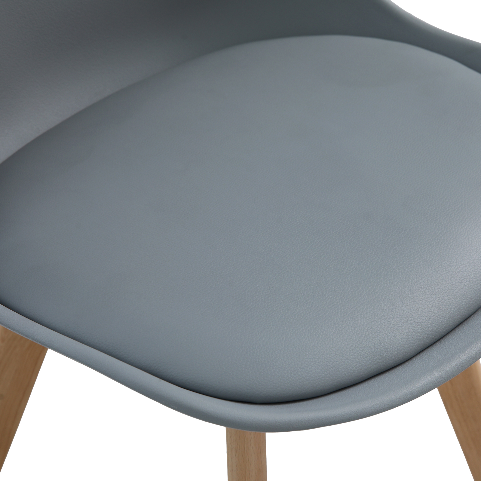 B-Ware SVITA MATS 2er Set Esszimmerstuhl Küchenstühle Holz Kunstleder Grau-Braun