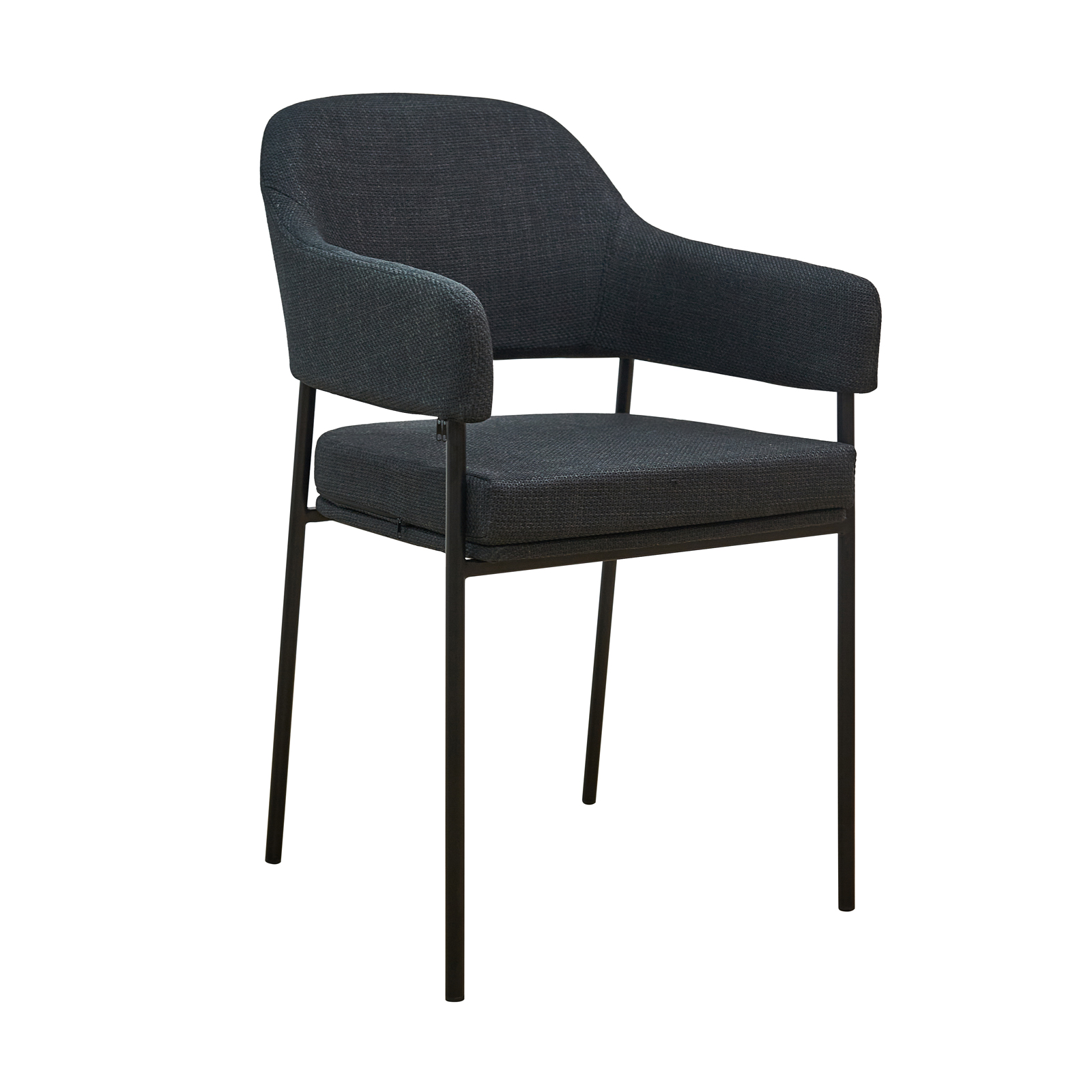 B-Ware SVITA SCARLETT 2er Set Esszimmerstühle Polsterstuhl Stoff Schwarz