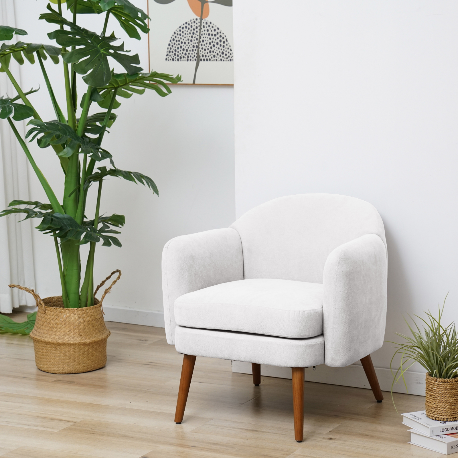 B-Ware SVITA JOHAN Sessel Loungesessel Polstersessel Armlehnen Gepolstert Weiß