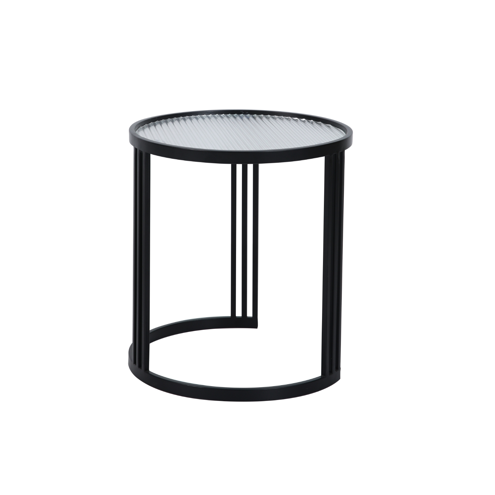 B-Ware SVITA LADAR 2er Set Beistelltische Couchtische klein rund modern Schwarz