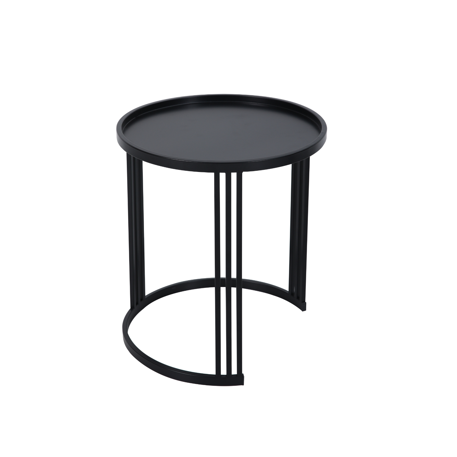 B-Ware SVITA LADAR 2er Set Beistelltische Couchtische klein rund modern Schwarz