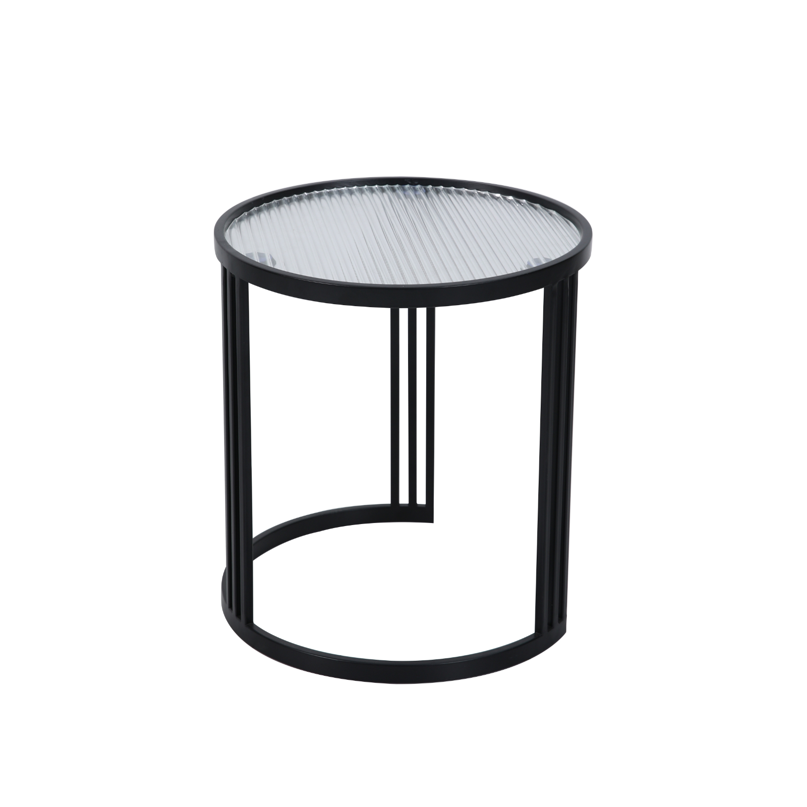 B-Ware SVITA LADAR 2er Set Beistelltische Couchtische klein rund modern Schwarz