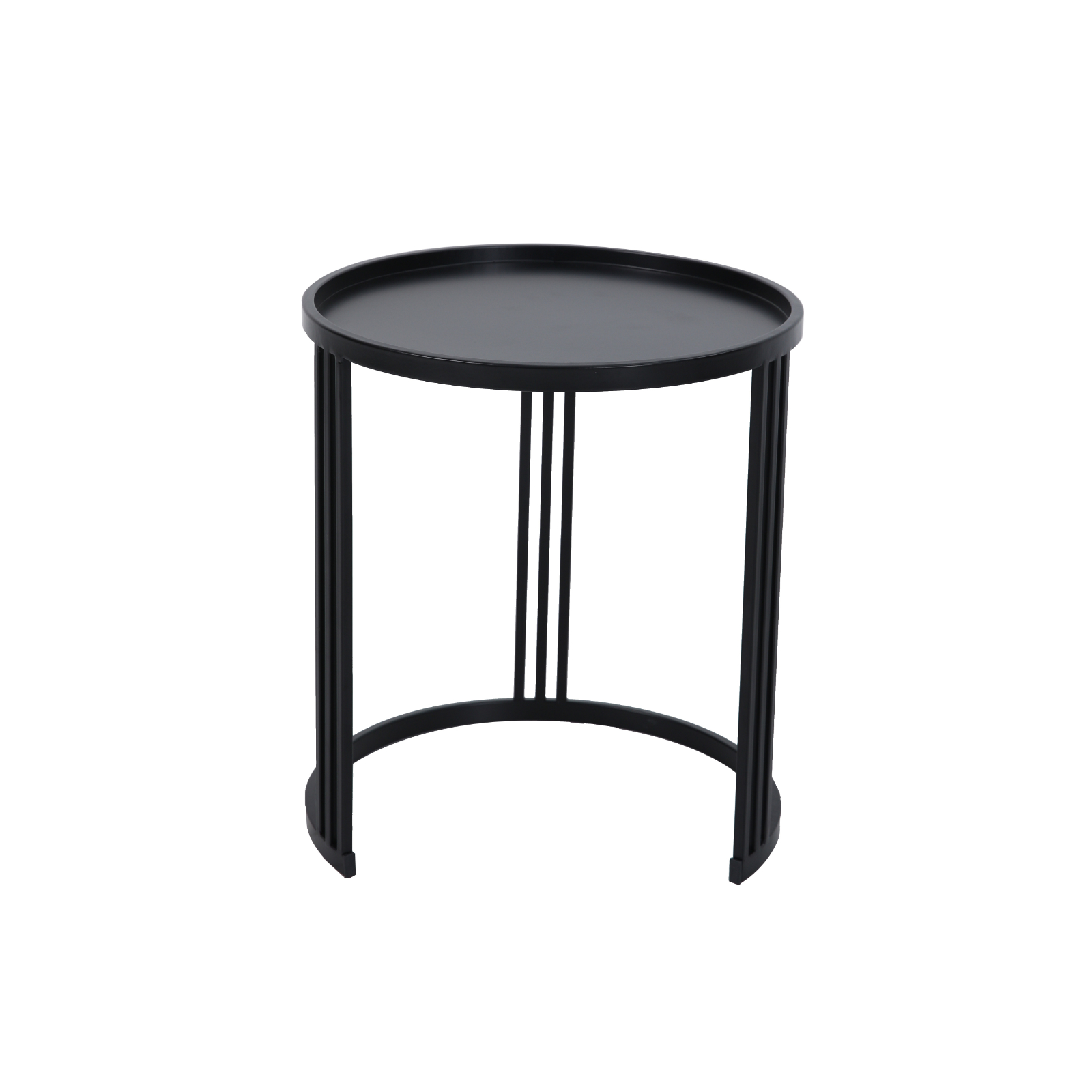 B-Ware SVITA LADAR 2er Set Beistelltische Couchtische klein rund modern Schwarz