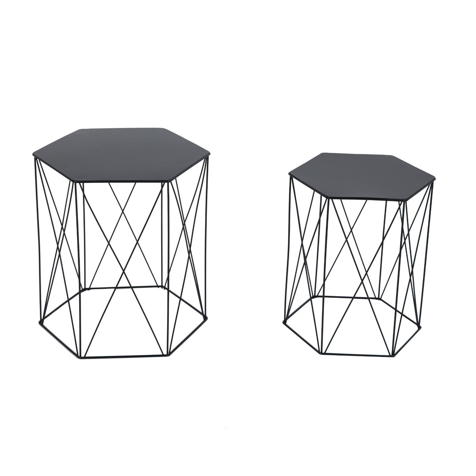 B-Ware SVITA HARPA 2er-Set Beistelltische Couchtisch Nachttisch Modern Schwarz