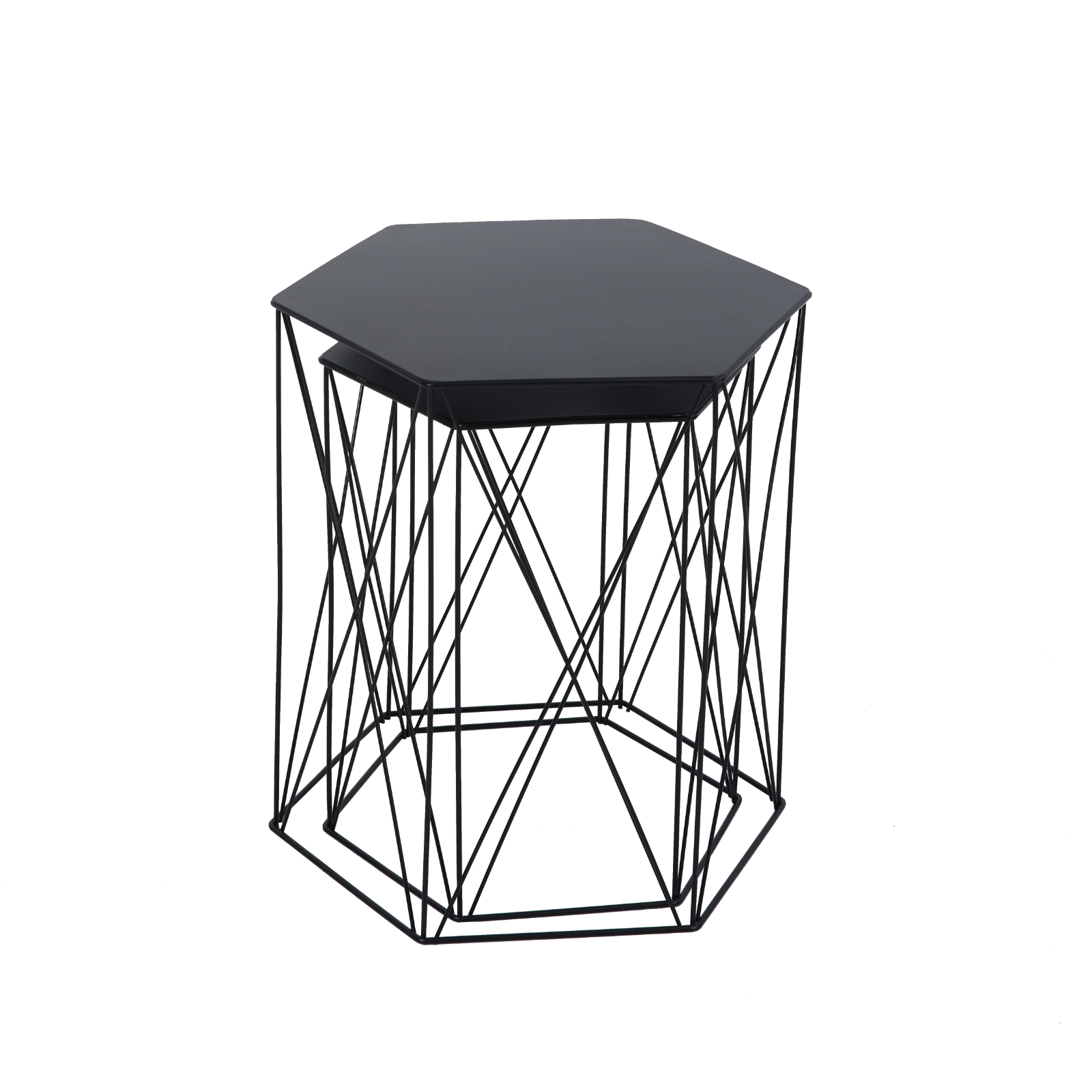 B-Ware SVITA HARPA 2er-Set Beistelltische Couchtisch Nachttisch Modern Schwarz