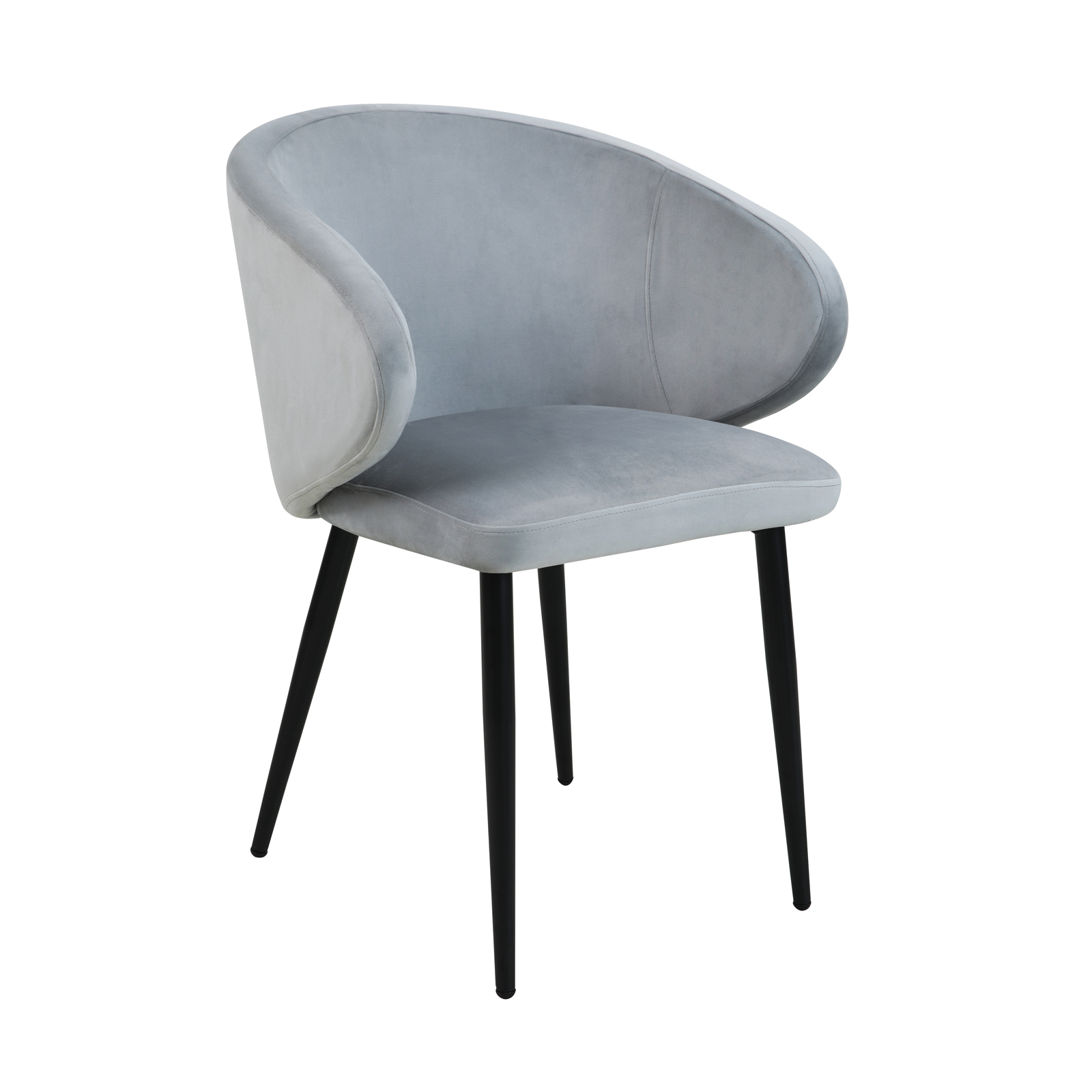 B-Ware SVITA AUDREY 2er Set Esszimmerstühle Küchen-Sessel mit Armlehne Samt Grau