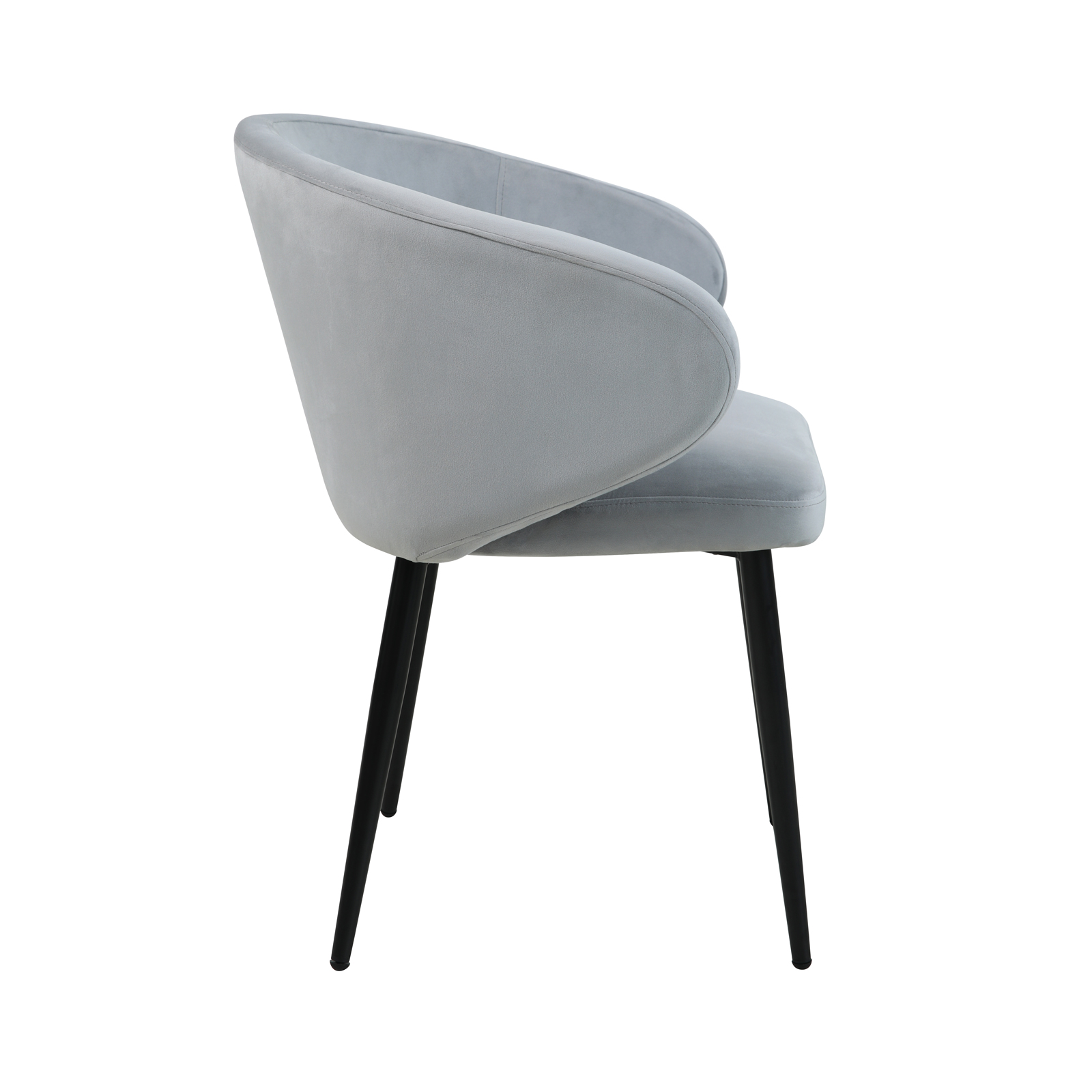 B-Ware SVITA AUDREY 2er Set Esszimmerstühle Küchen-Sessel mit Armlehne Samt Grau