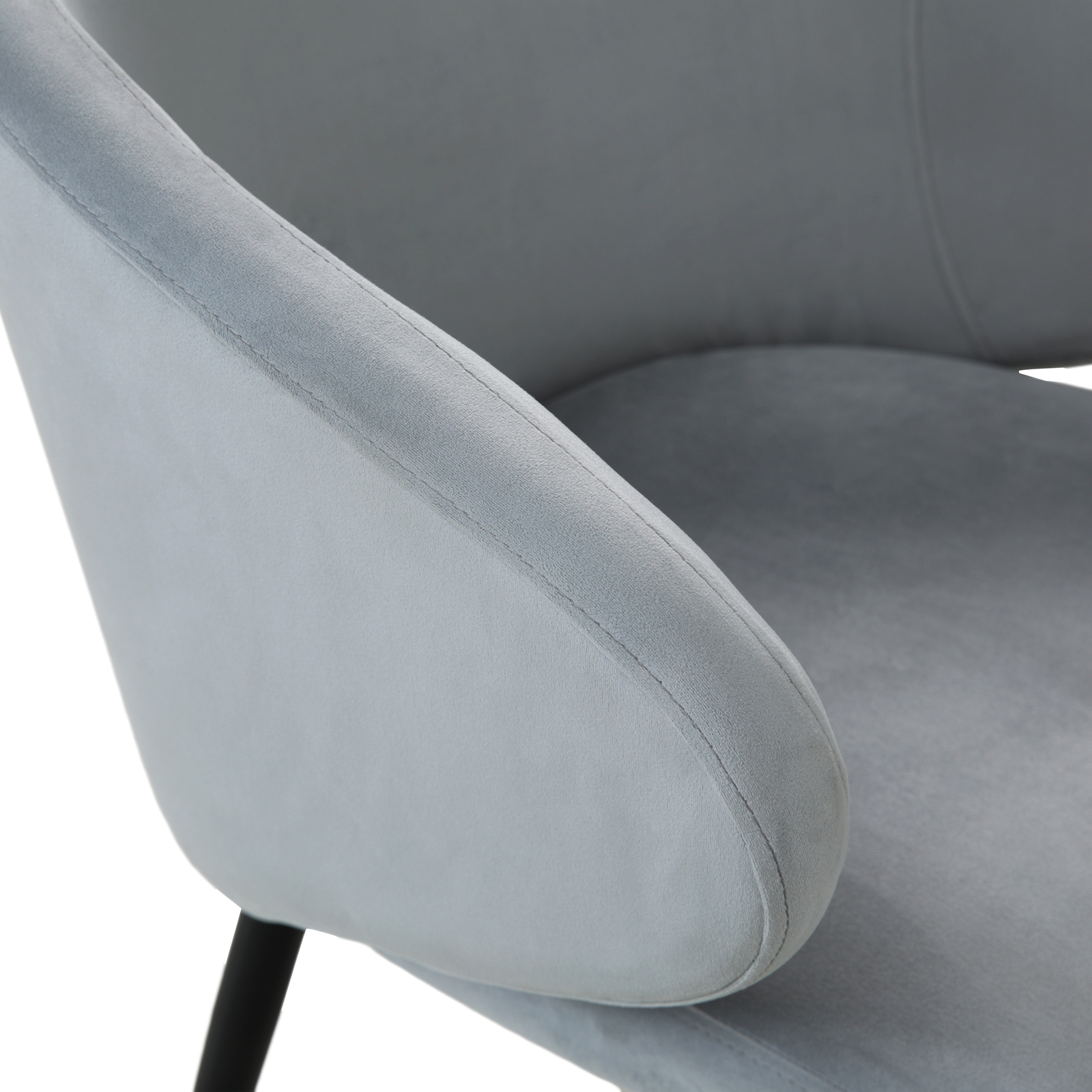 B-Ware SVITA AUDREY 2er Set Esszimmerstühle Küchen-Sessel mit Armlehne Samt Grau