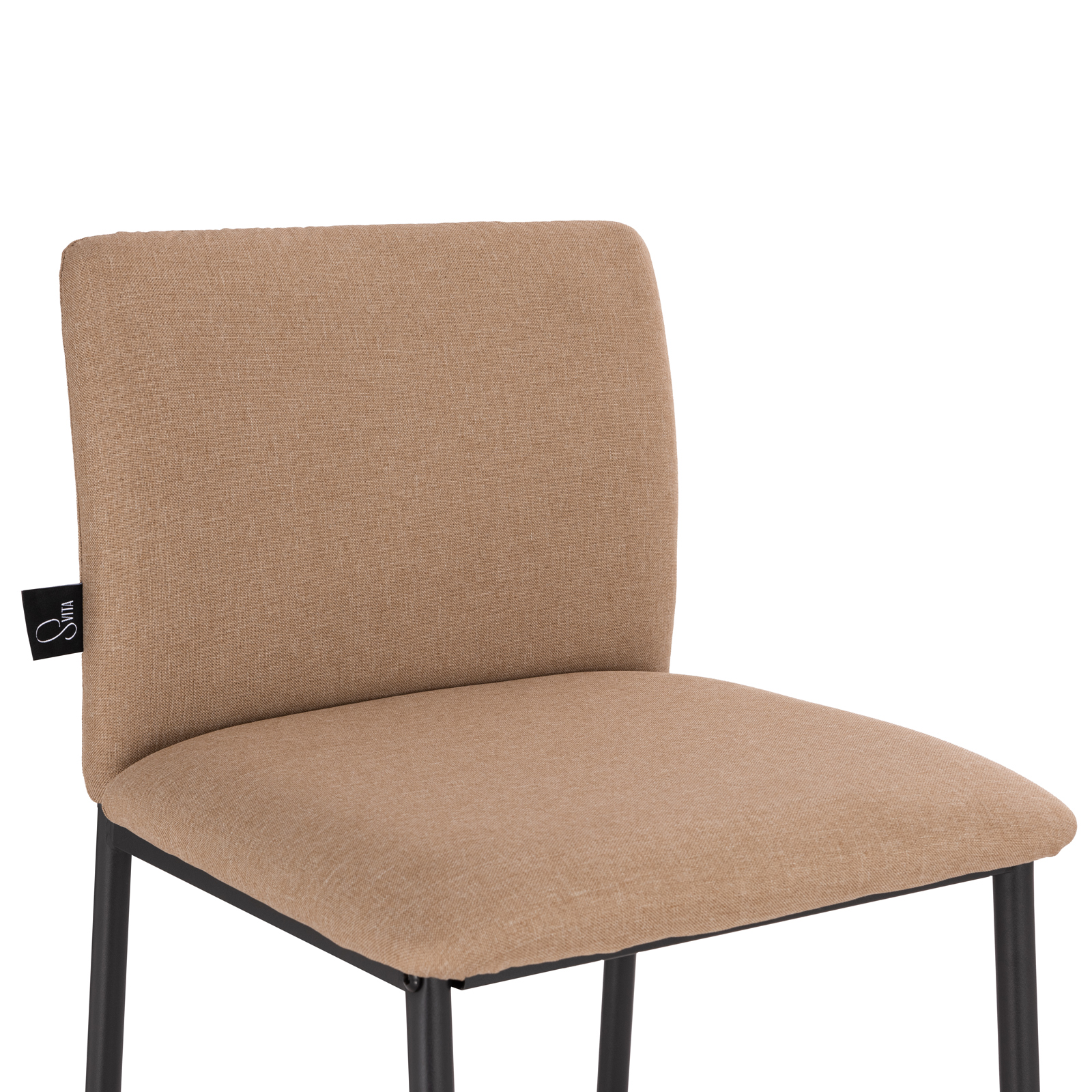 B-Ware SVITA ERIK 2er Set Barhocker mit Rückenlehne Fußstütze Leinen-Optik Beige