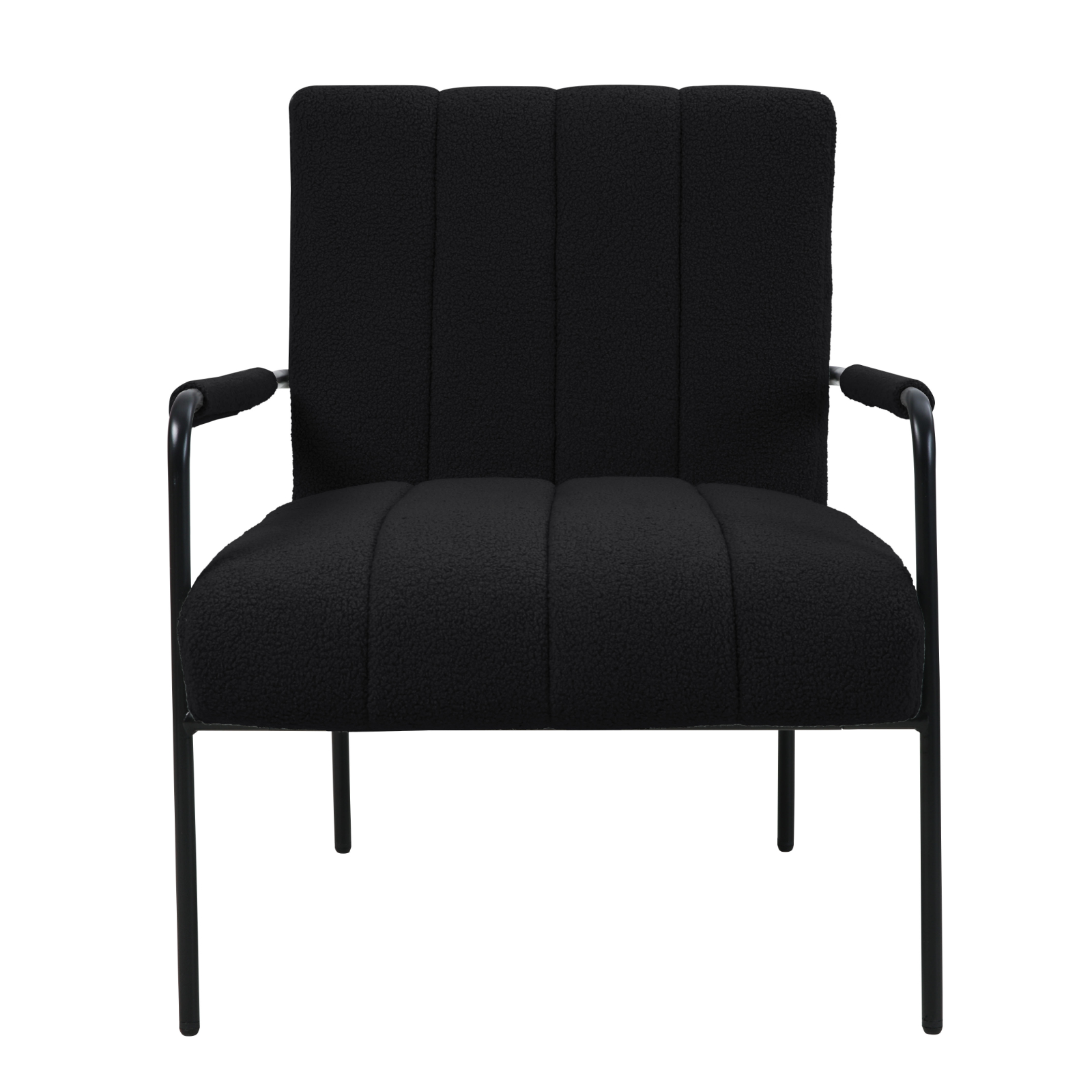 B-Ware SVITA KYLE Loungesessel Polstersessel mit Armlehne Teddybezug Schwarz