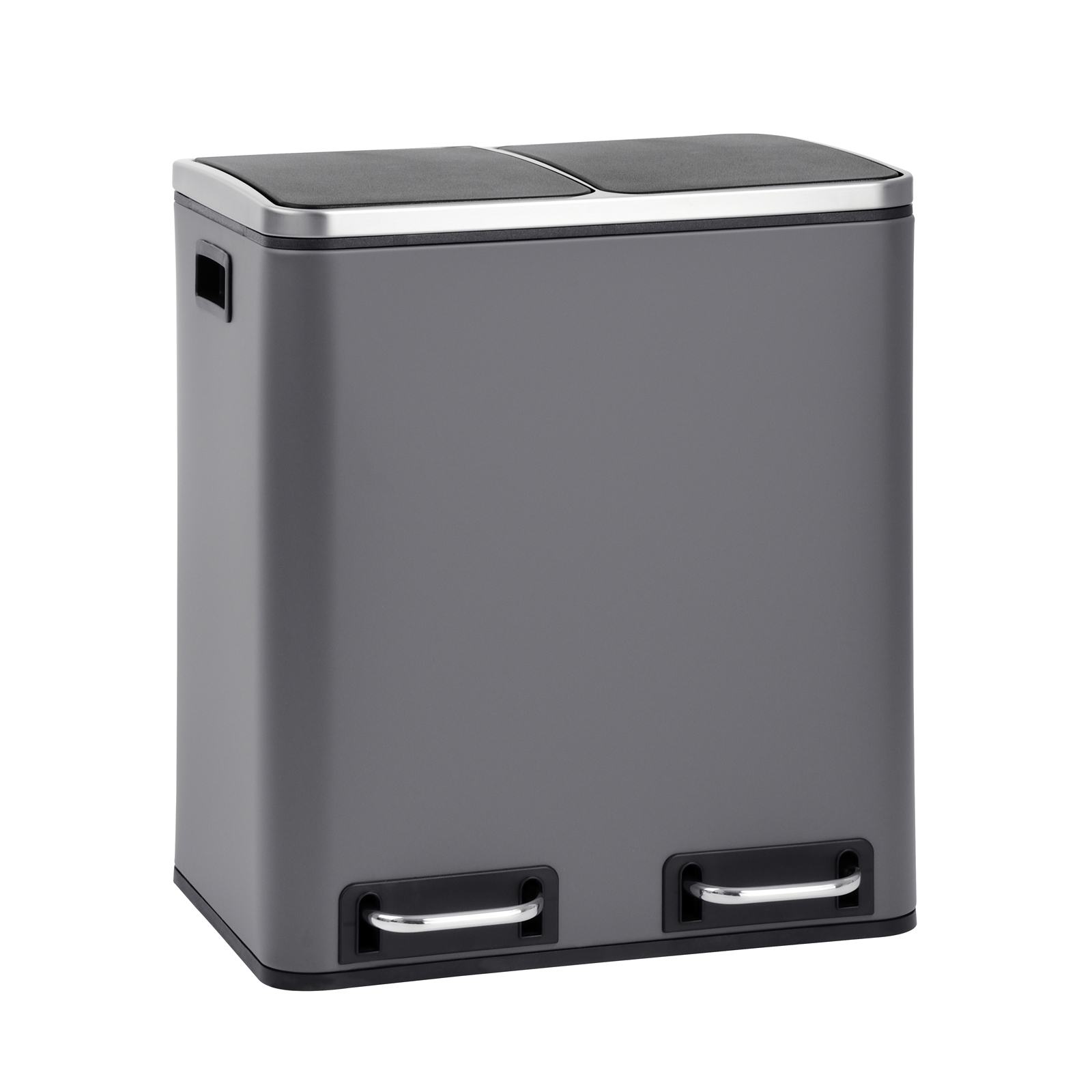 SVITA TM2X15 Mülleimer Papierkorb Office 30L Küche Abfalleimer Mülltrennung Grau