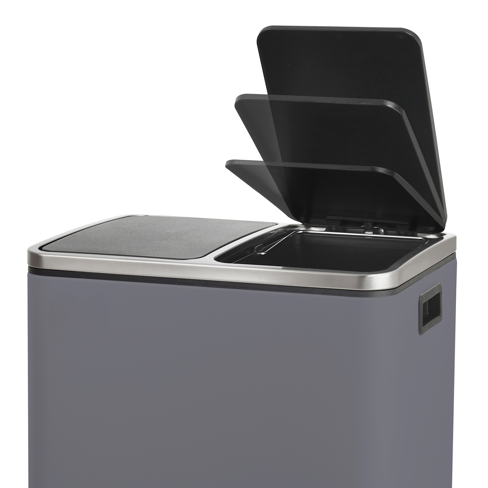 SVITA TM2X15 Mülleimer Papierkorb Office 30L Küche Abfalleimer Mülltrennung Grau