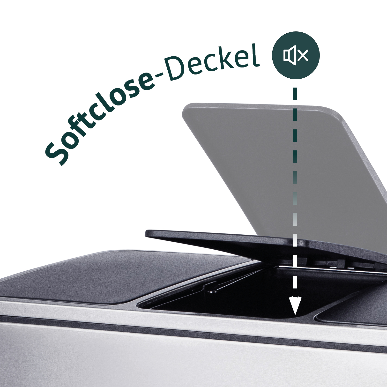 SVITA TM3X18 Mülleimer Papierkorb 54L Edelstahl Treteimer Abfalleimer Recycling