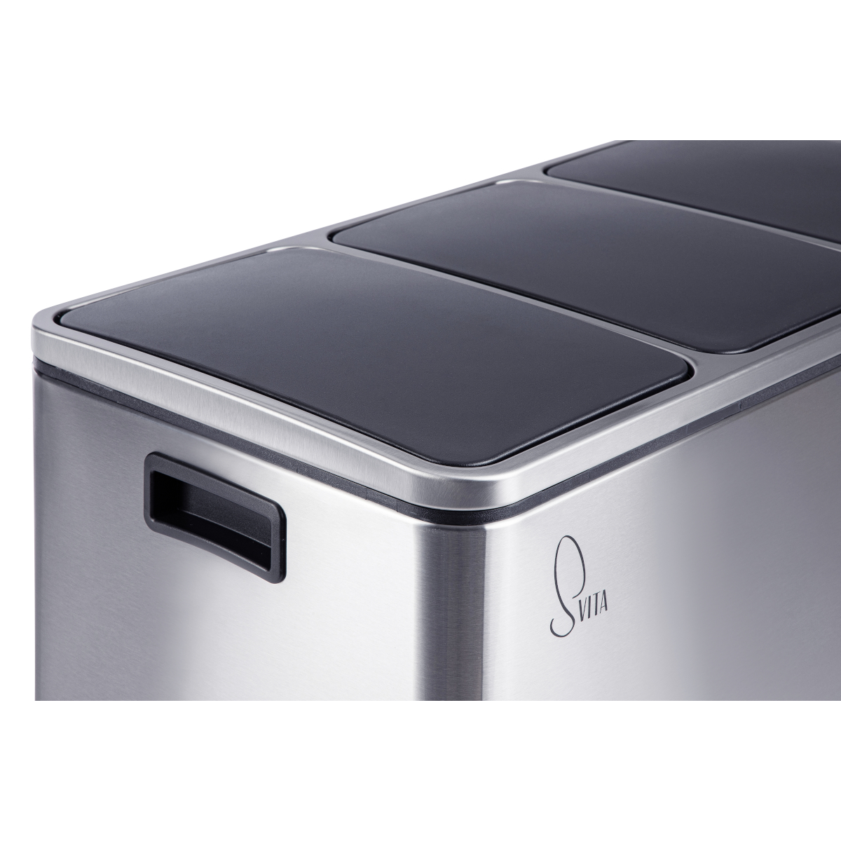 SVITA TM3X18 Mülleimer Papierkorb 54L Edelstahl Treteimer Abfalleimer Recycling