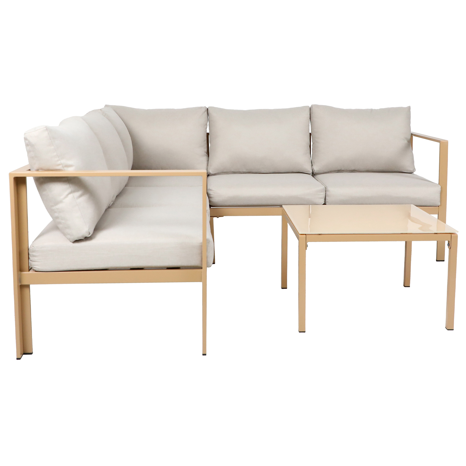 Gartenlounge 4tlg. Outdoor Sofa Set aus verzinktem Stahl Beige SVITA MISSOURI