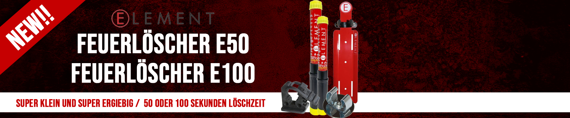 Fühl Dich sicher mit dem Element Feuerlöscher E100 oder E50 - Schutz, auf den Du zählen kannst!