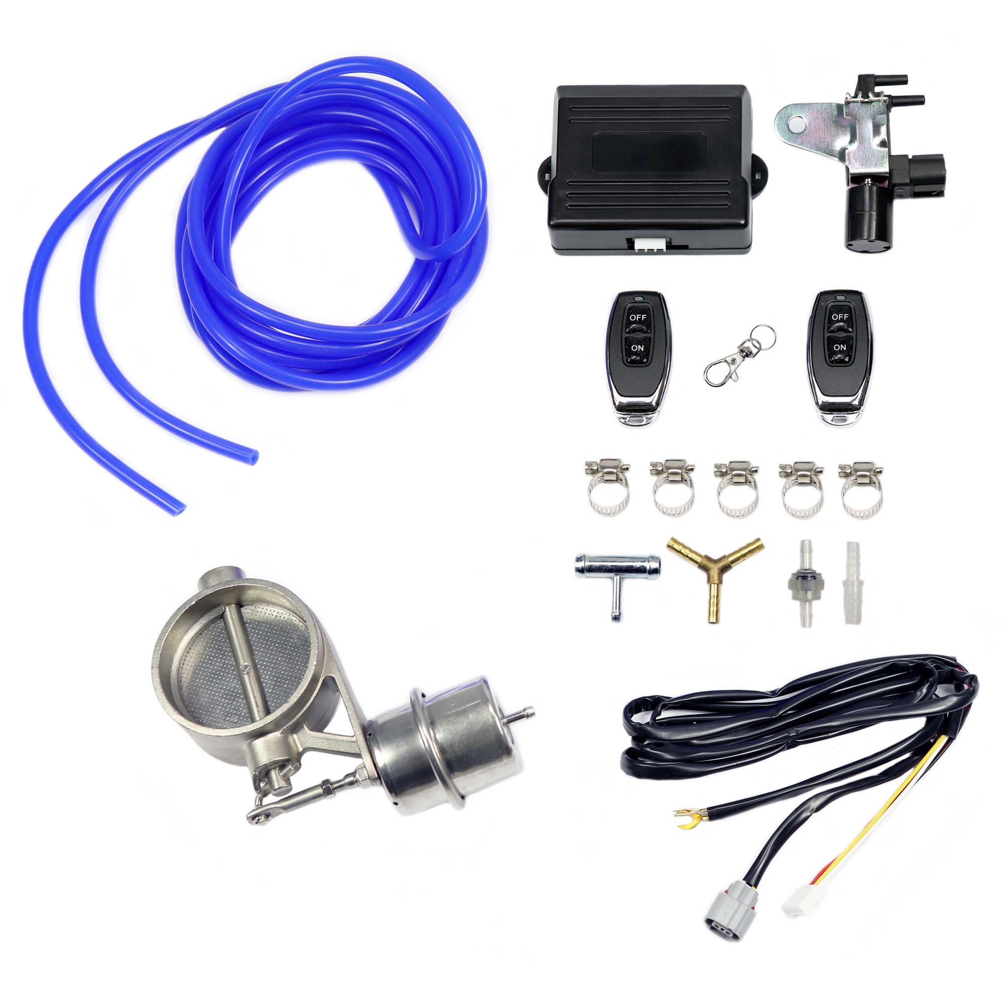 12V Auspuffklappe 2.5 Zoll Edelstahl - Fernbedienung Elektrisch Für Auto Tuning