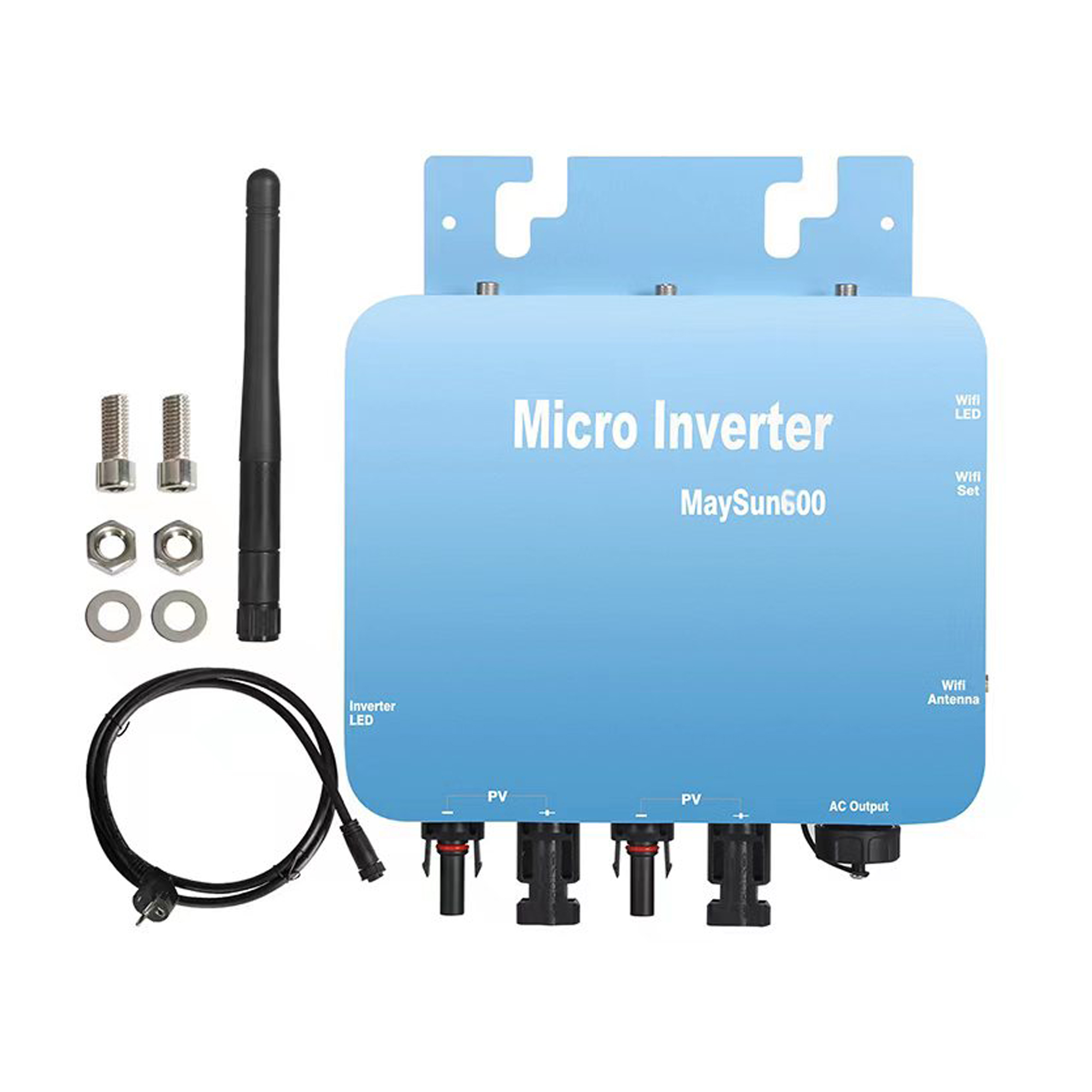 Wechselrichter für Balkonkraftwerk 600 Watt 600W Solar mit Kabel Handy Wi-Fi