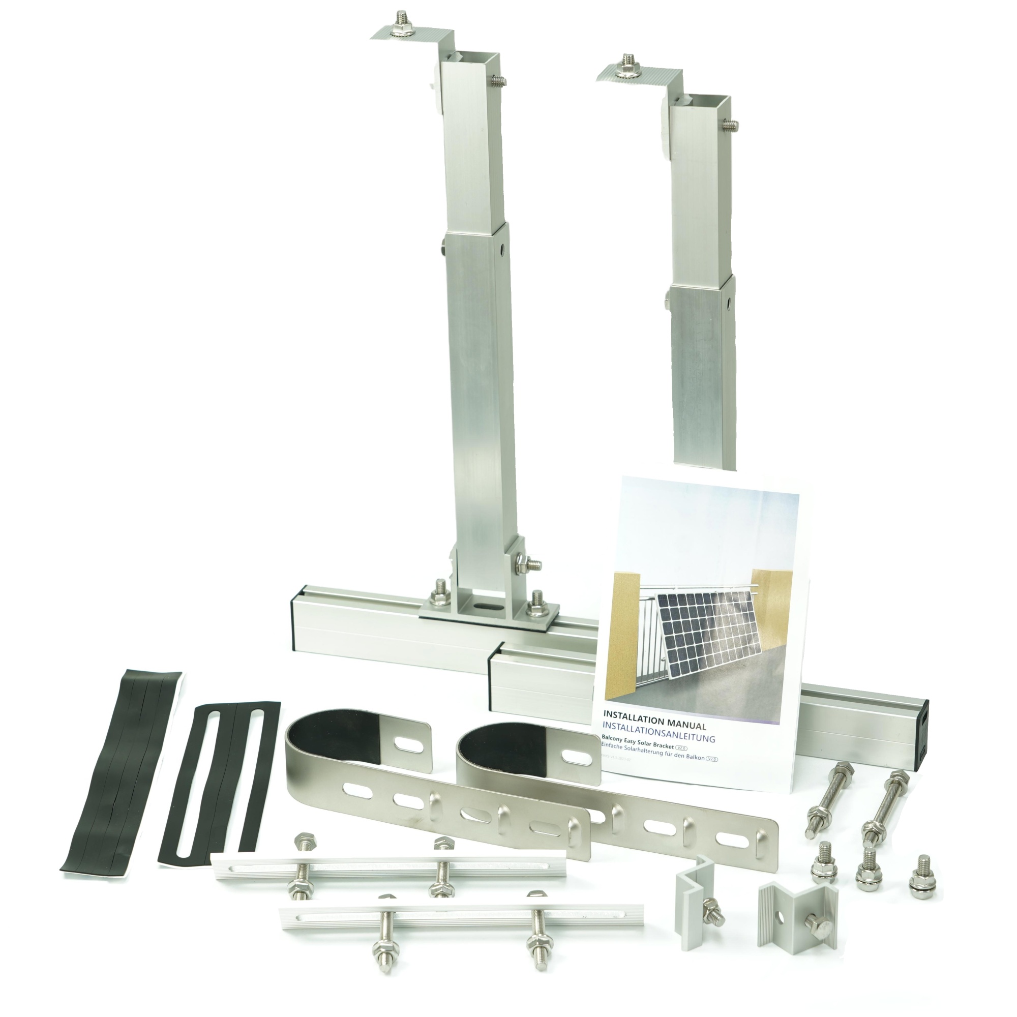 Balkon-Kraftwerk 820 Watt 2x 410W + Wechselrichter Halter PV-Anlage Solaranlage